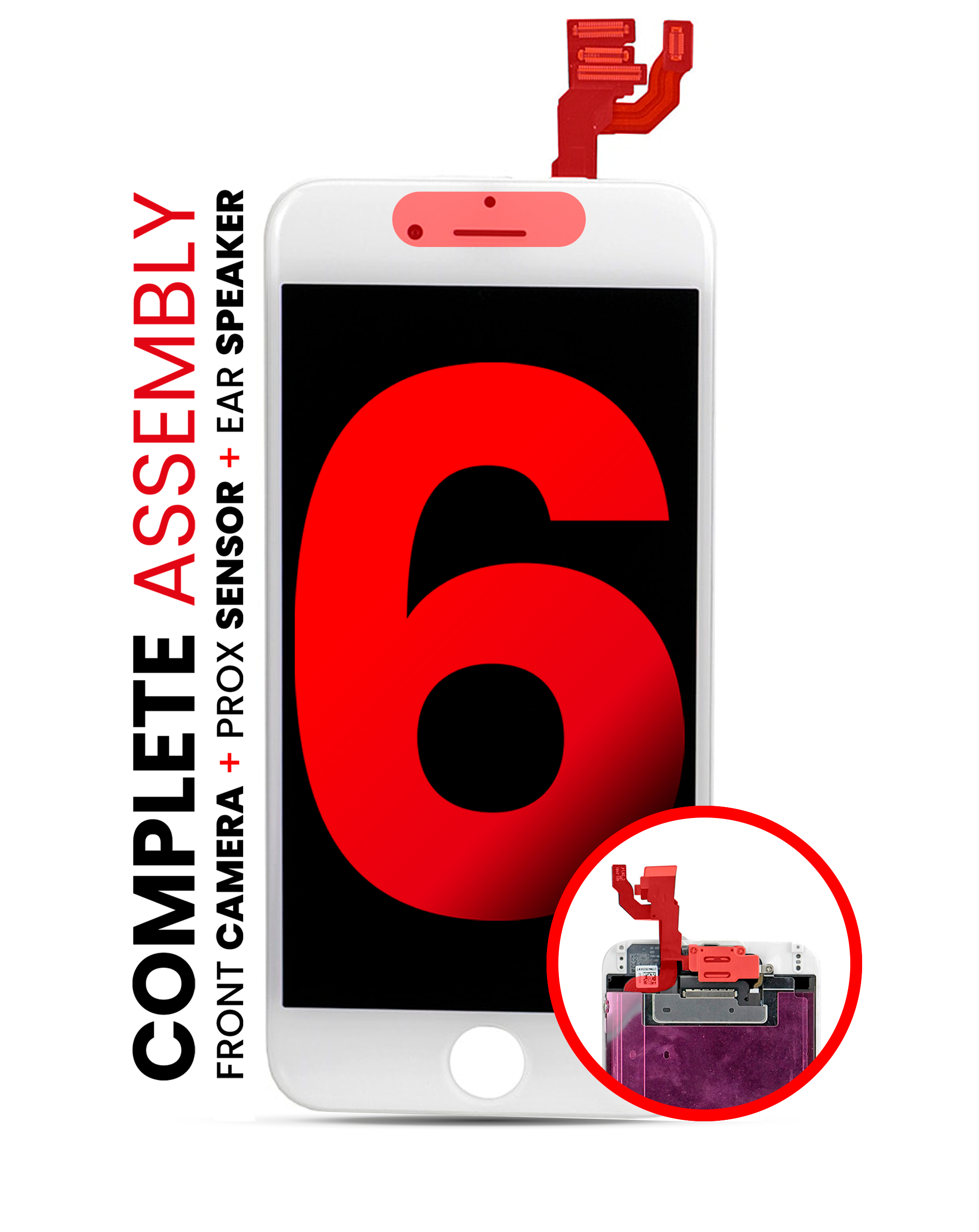 Complete Écran LCD pour iPhone 6 (avec Front Camera: Prox Sensor & Earpiece Speaker) (Compatible Pro · XO7)
