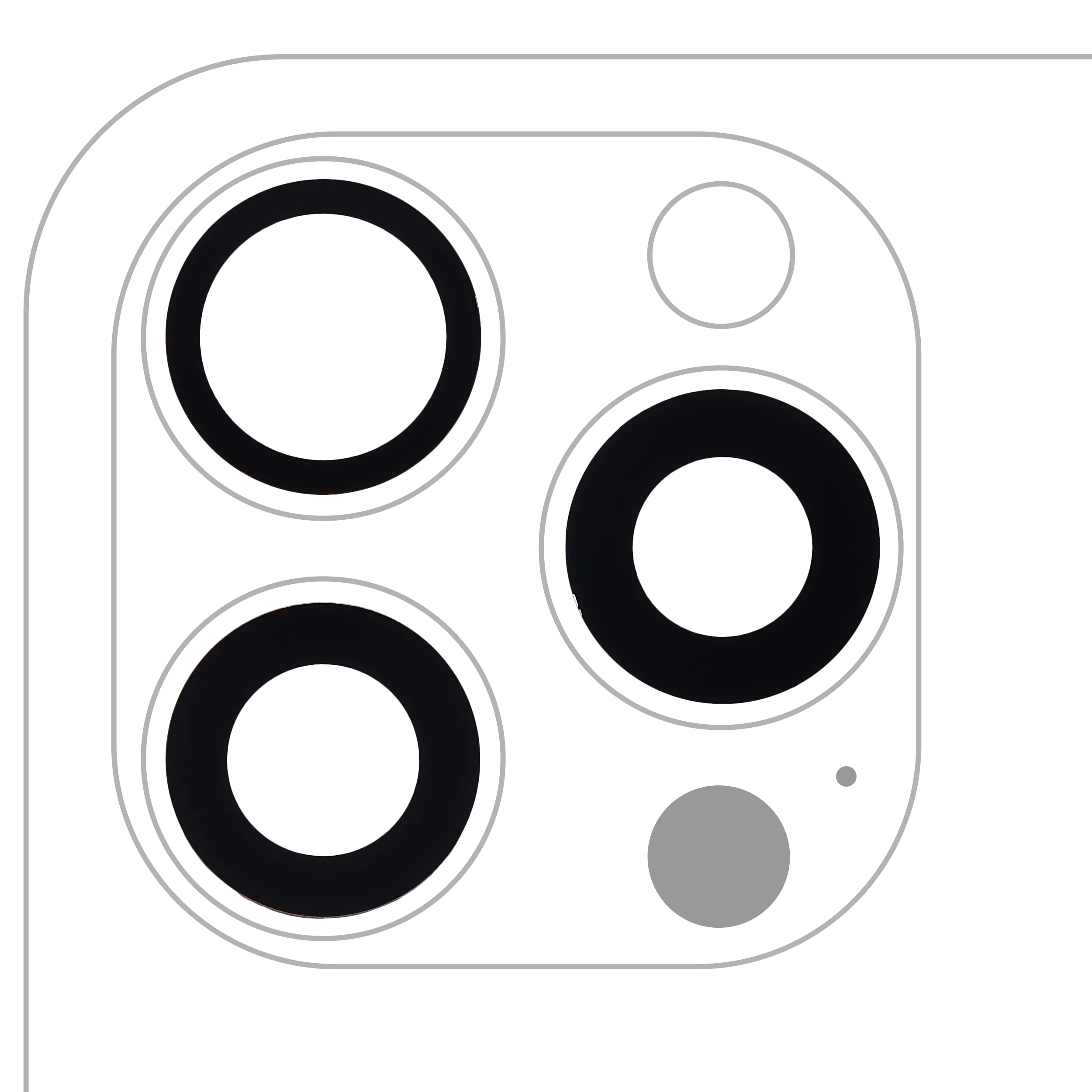 Rückkamera-Linse (nur Glas) mit Kleber für iPhone 15 Pro Max (3-teiliges Set) (Echter Saphir) (Premium) (10er-Pack)