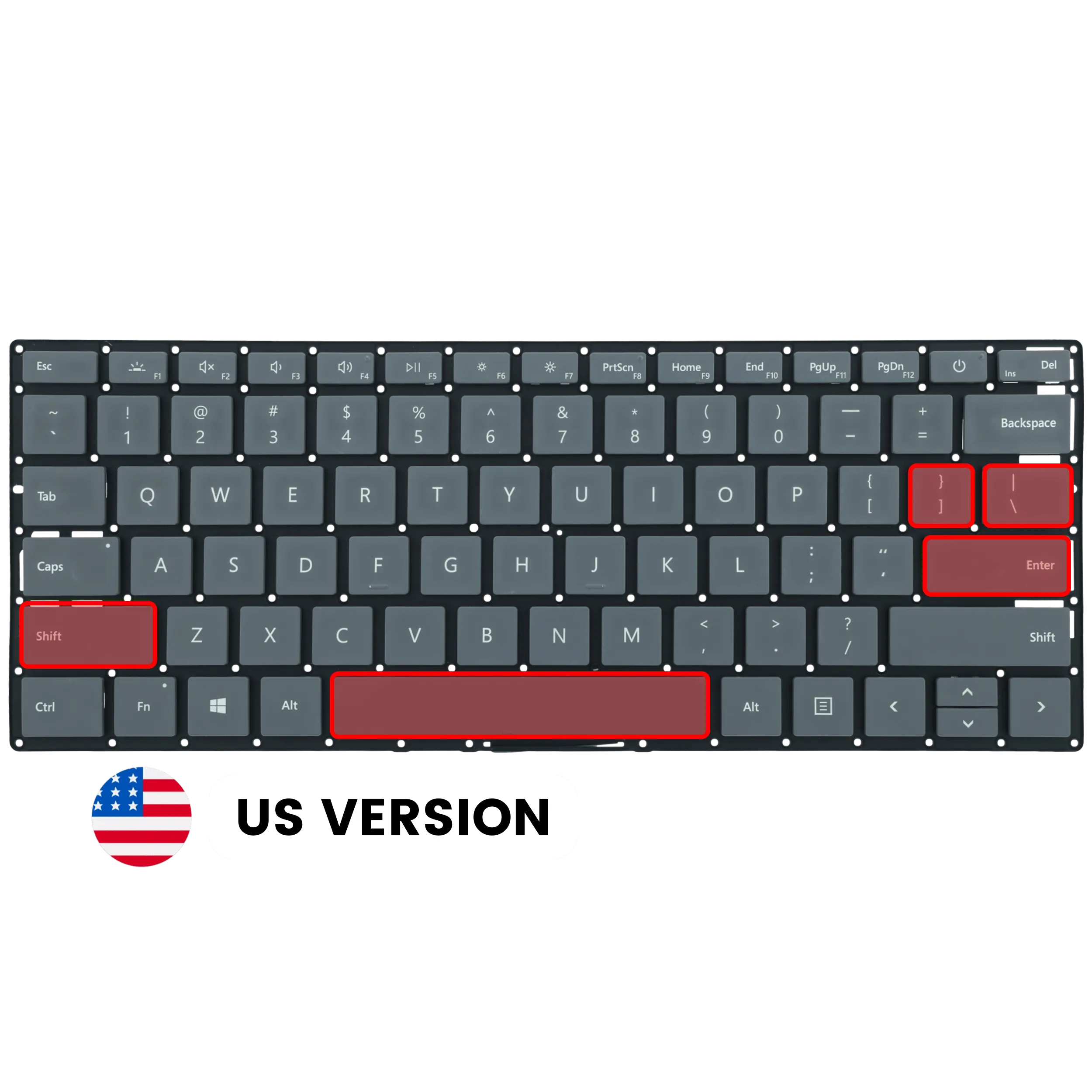 Clavier (seul) pour Surface Laptop 3 / 4 / 5 / 6 (13.5" / 15") (Platinum) (version US)