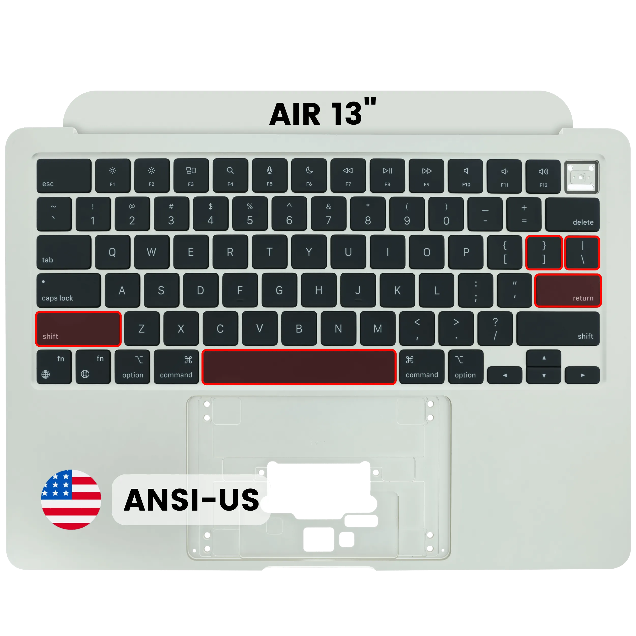 Top case con teclado (teclado ANSI EE. UU.) para MacBook Air 13" A2681 (2022) (Original usada · grado A) (Blanco estrella) Duplicated SKU 107182199114