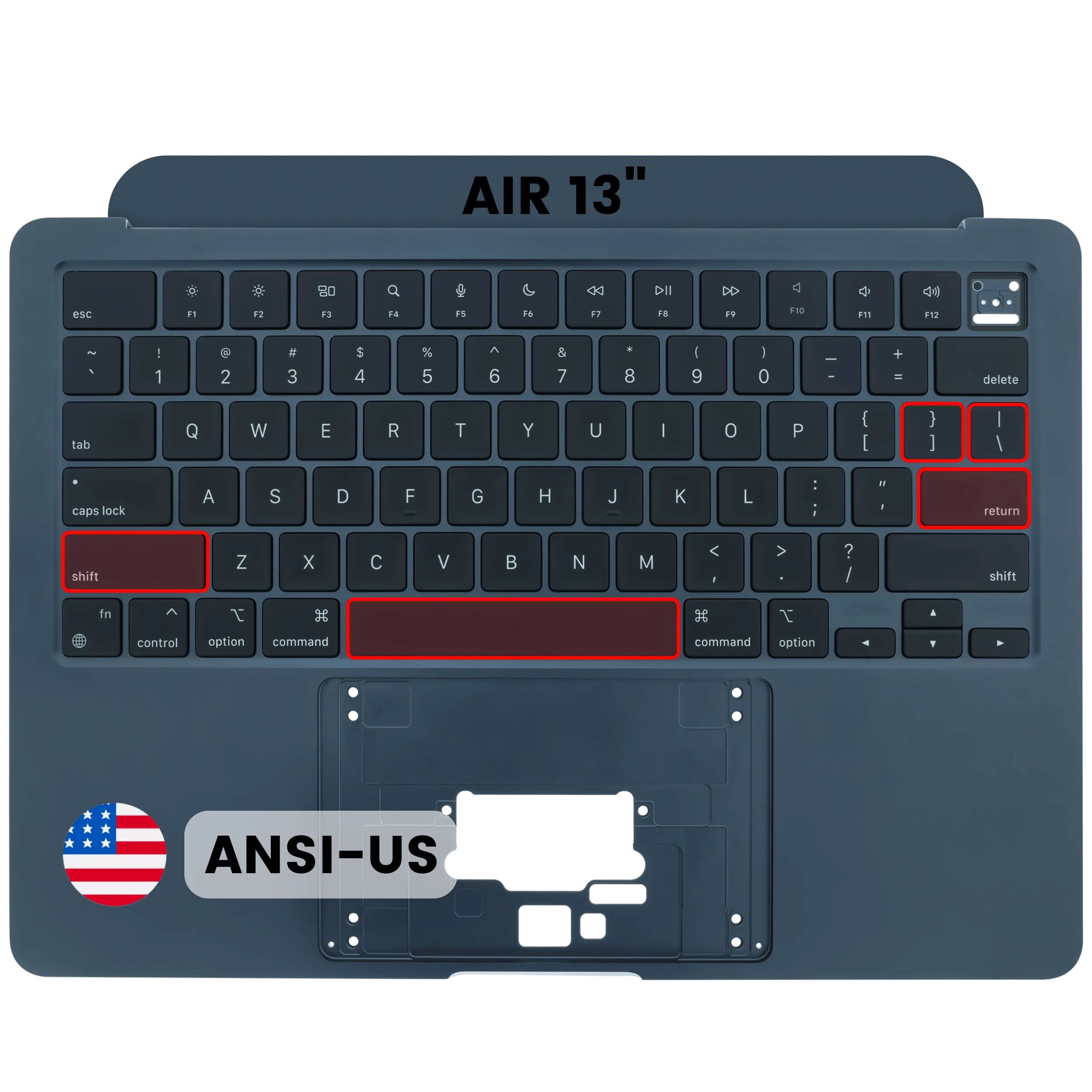 Top case avec clavier (clavier ANSI US) pour MacBook Air 13" A3240 (2025) (Original d'occasion · grade A)