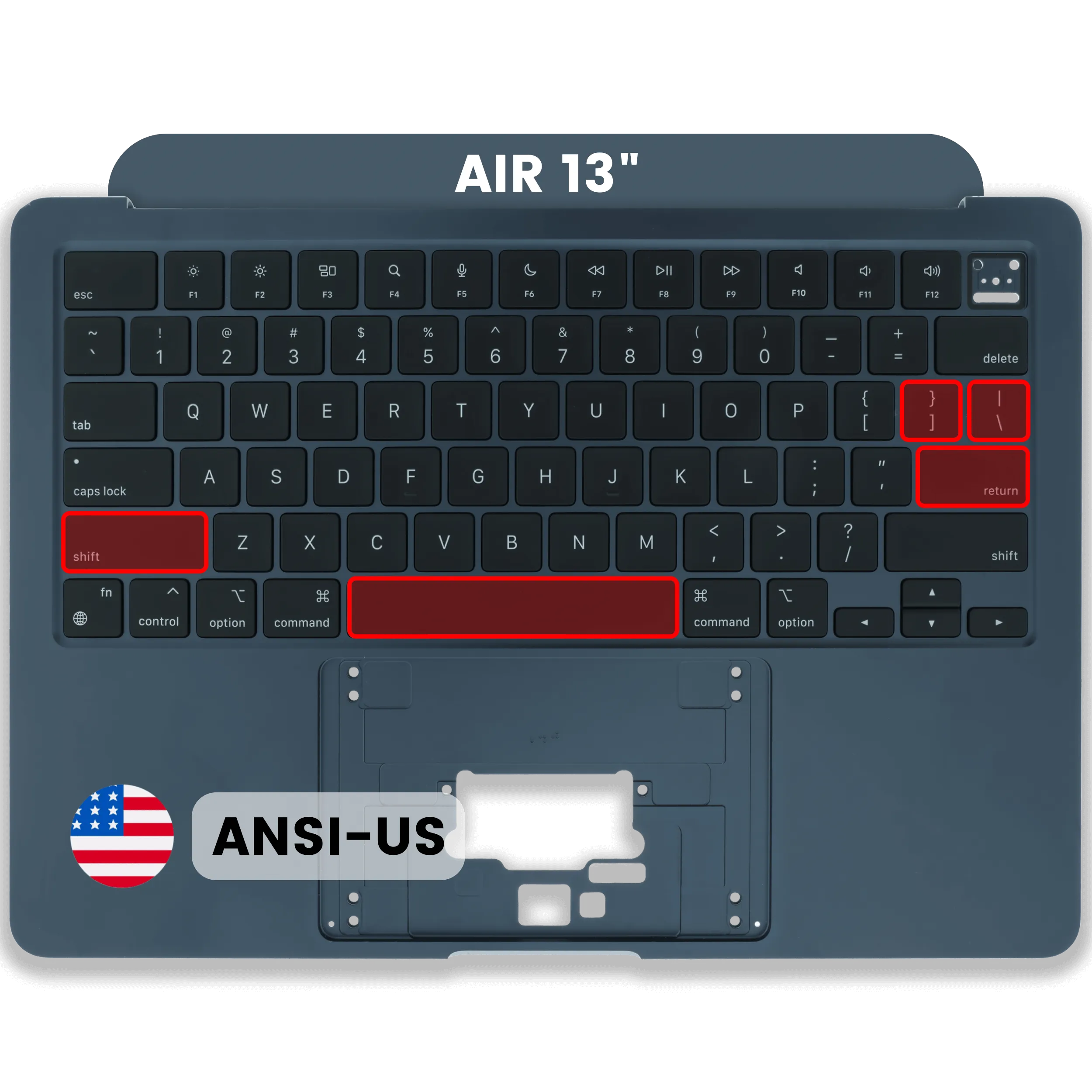 Top case avec clavier (clavier ANSI US) pour MacBook Air 13" A3113 (2024) (Original d'occasion · grade A)
