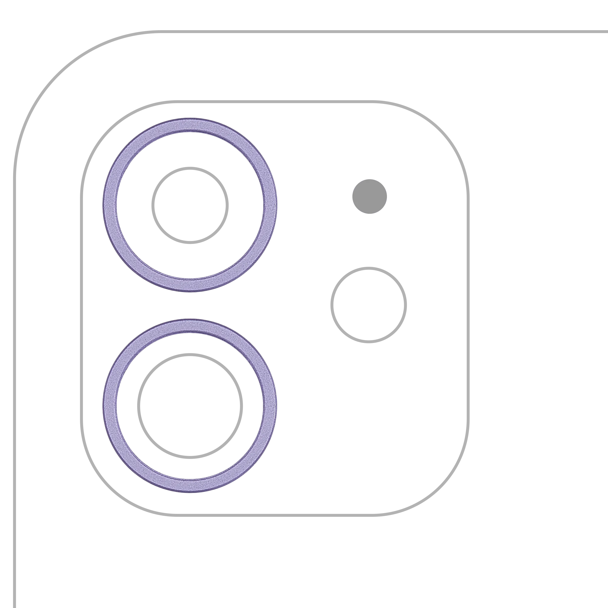 Anneau de la caméra arrière (seul) pour iPhone 11 / 12 / 12 Mini (set de 2 pièces)