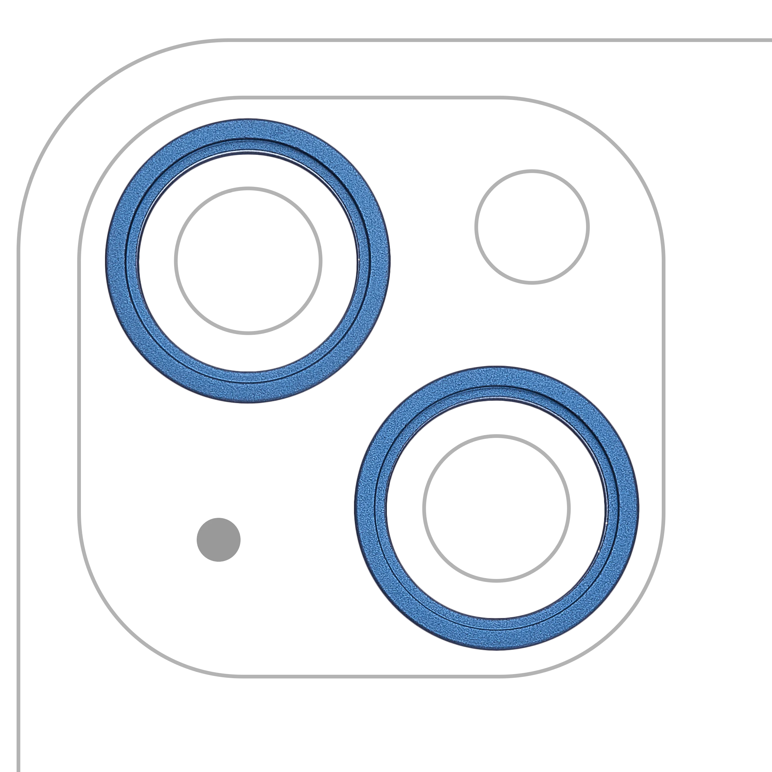 Aro embellecedor de la cámara trasera (solo) para iPhone 13 / 13 Mini (juego de 2) (Azul) (pack de 10)