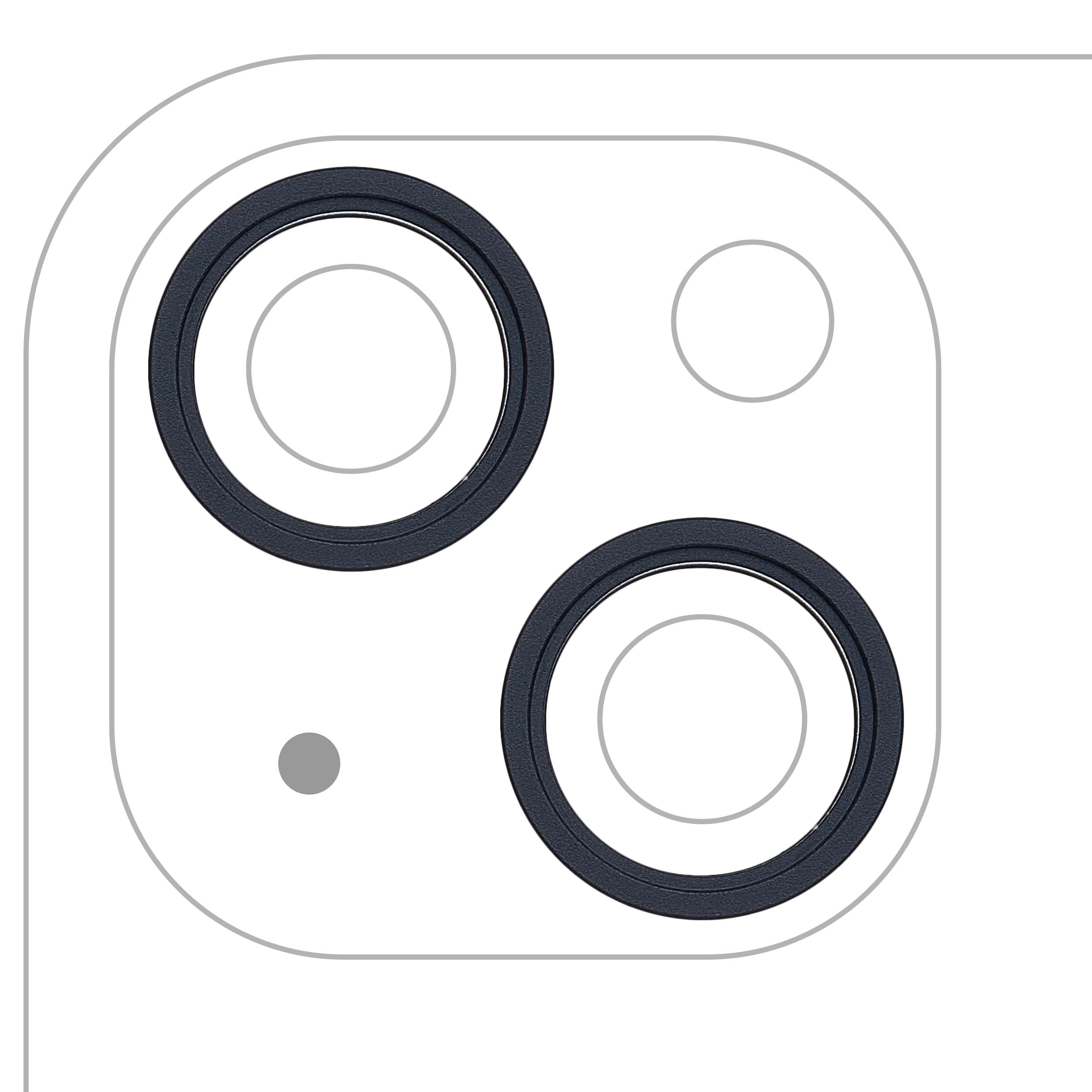 Anneau de la caméra arrière (seul) pour iPhone 13 / 13 Mini (set de 2 pièces) (Minuit) (lot de 10)