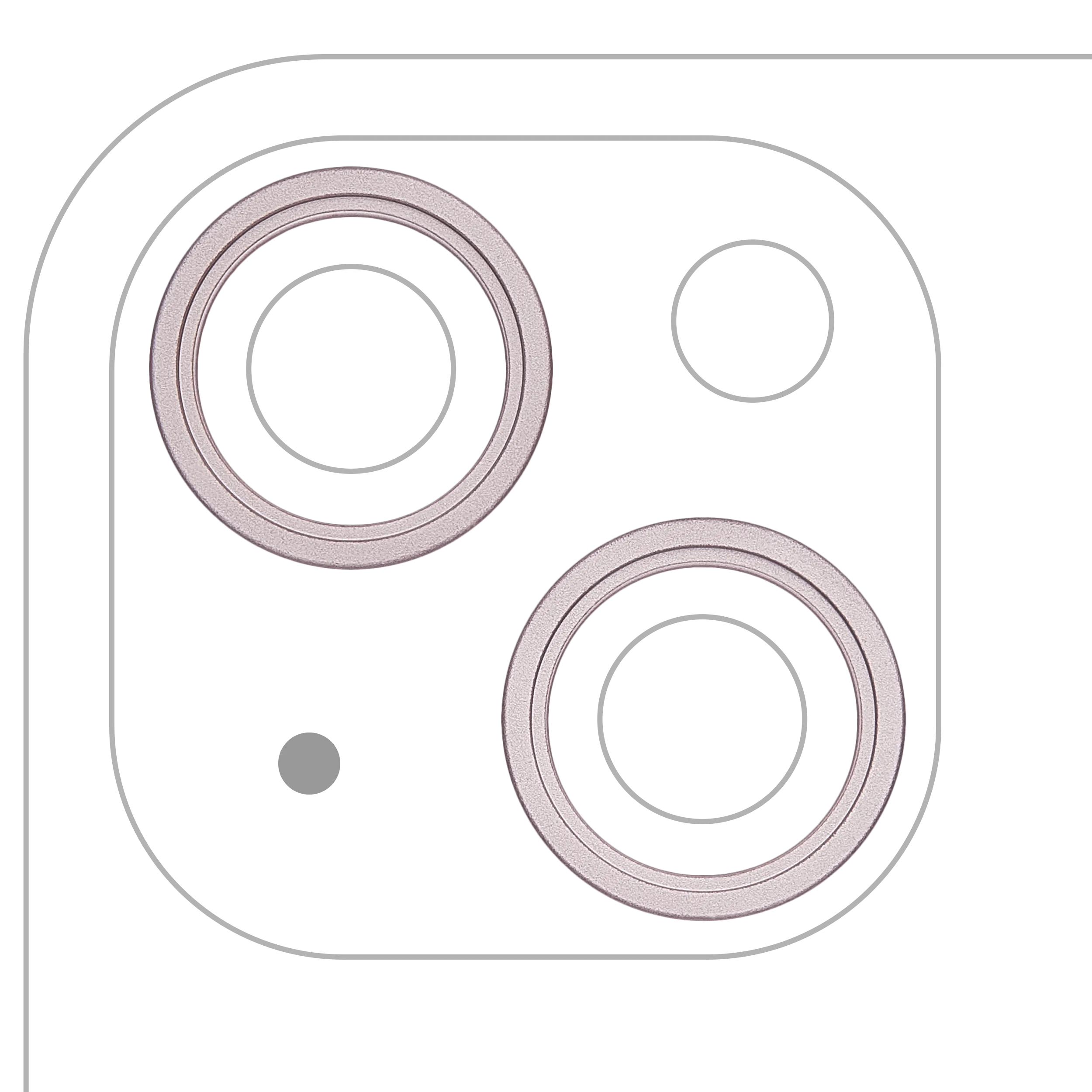 Anneau de la caméra arrière (seul) pour iPhone 13 / 13 Mini (set de 2 pièces) (Rose) (lot de 10)