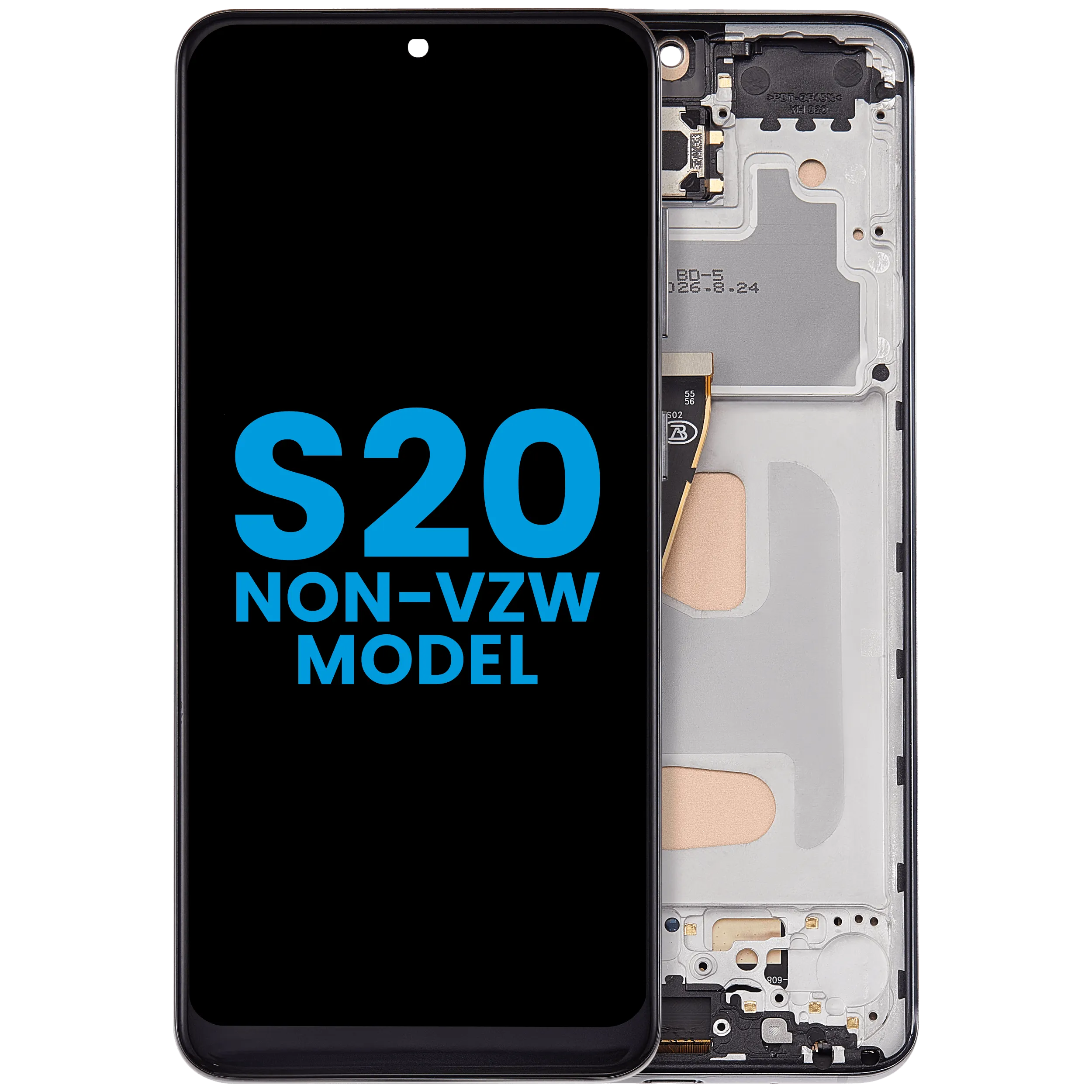 LCD-Display mit Rahmen (ohne FingerPrint Sensor) für Samsung Galaxy S20 (Rahmen Non-Verizon 5G UW) (Kompatibel · Incell)