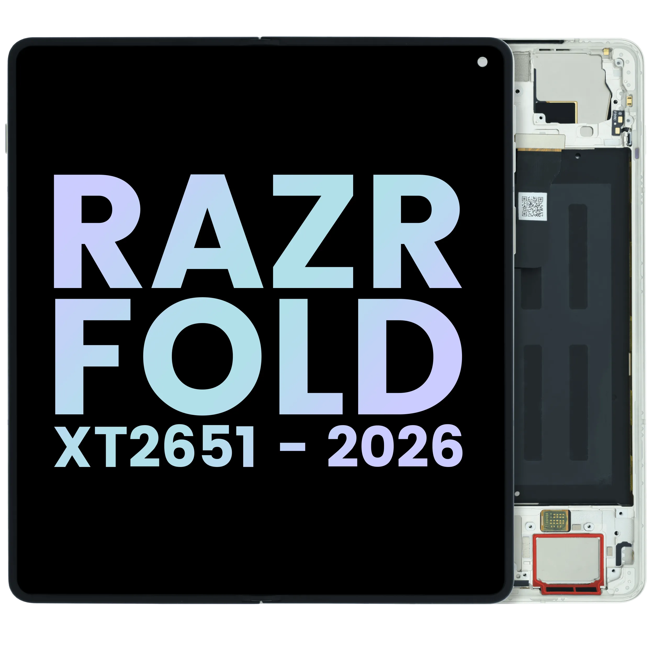 Complete OLED Display komplett für Motorola Razr Fold (XT2651 / 2026) (Original OEM) (Lily Weiß)