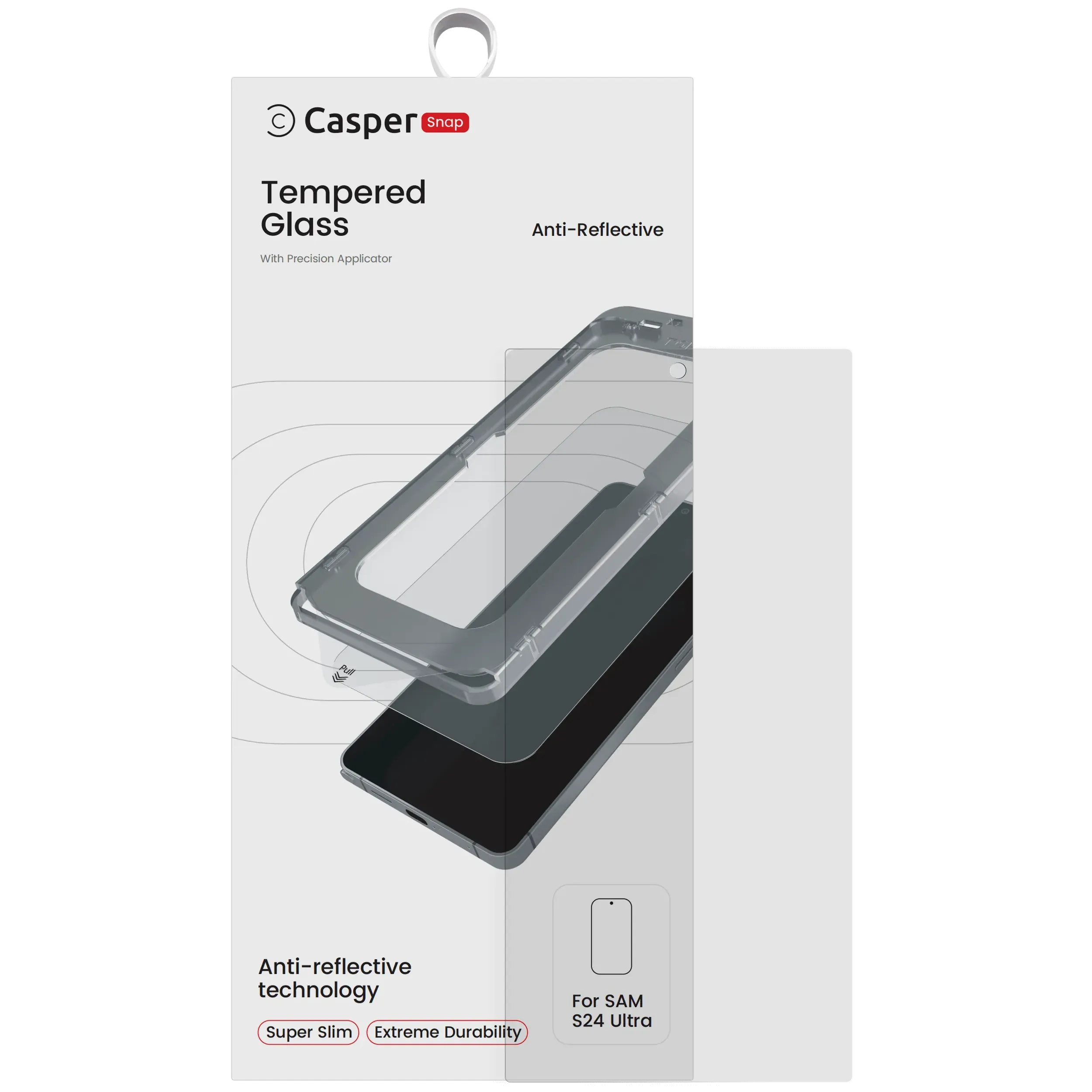 Casper Snap Cristal templado para Samsung Galaxy S24 Ultra (Retail Packaging) (AR Transparente)