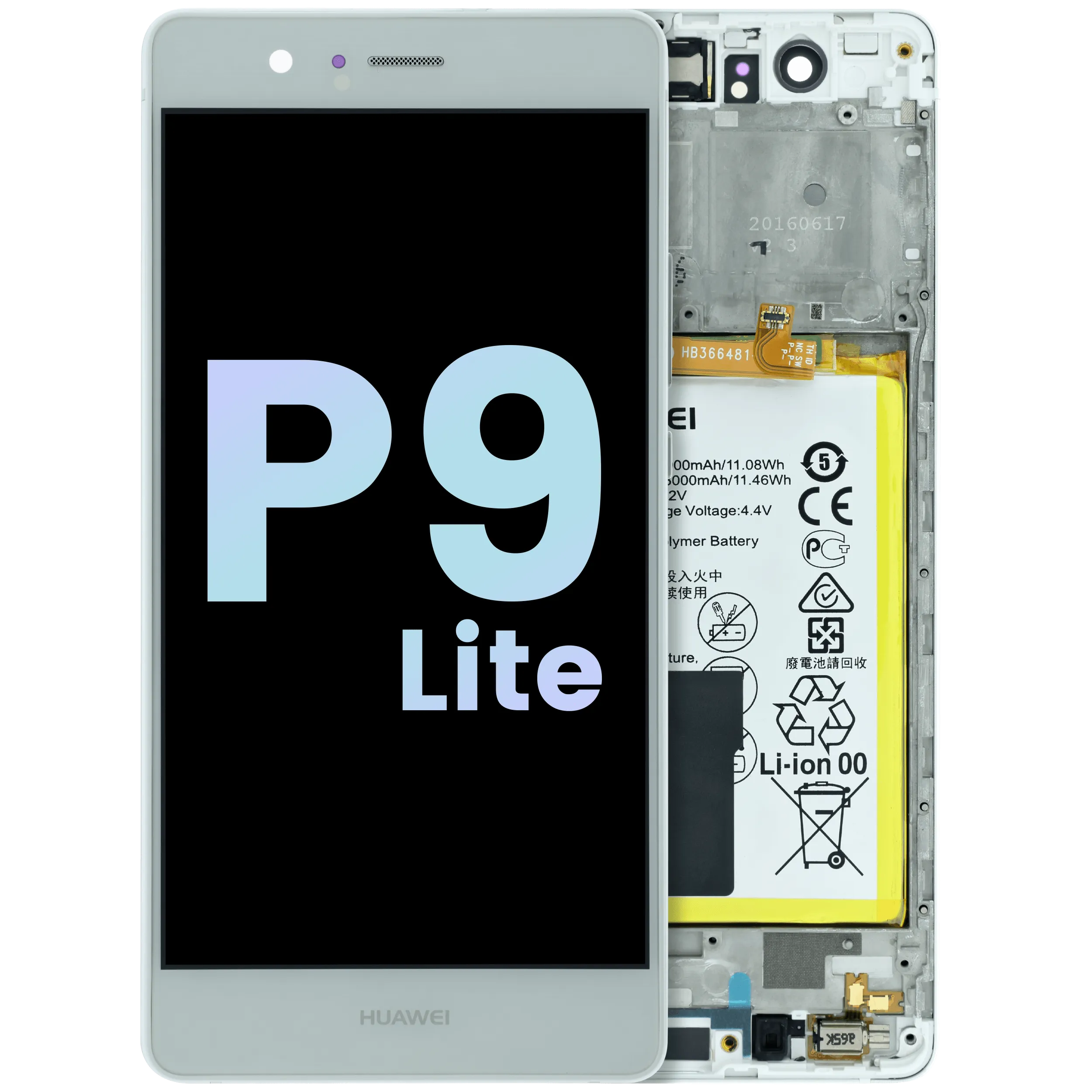 OLED-Display mit Rahmen für Huawei P9 Lite (VNS-L21) (Original von Huawei)