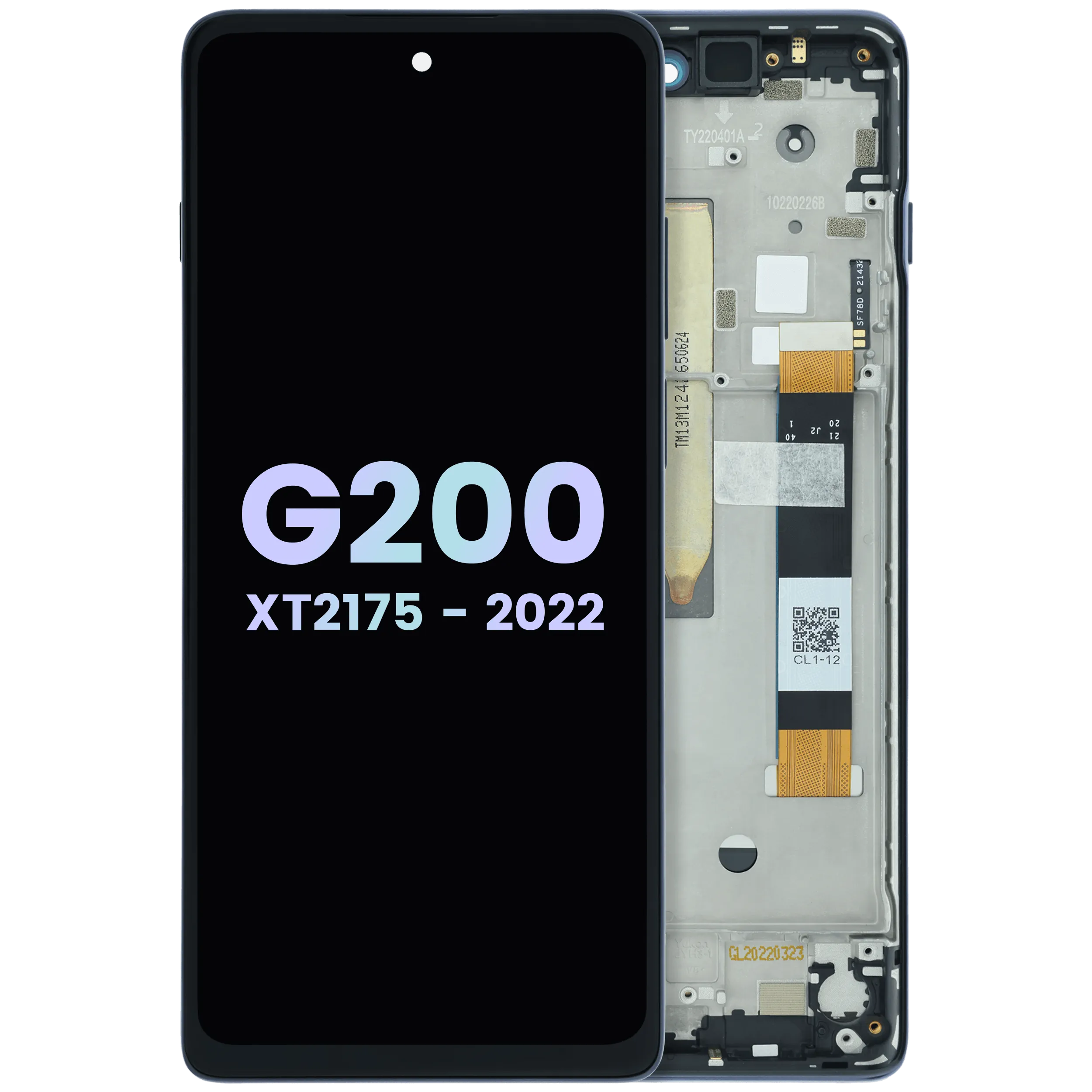 LCD-Display mit Rahmen für Motorola Moto G200 XT2175 (Original OEM)