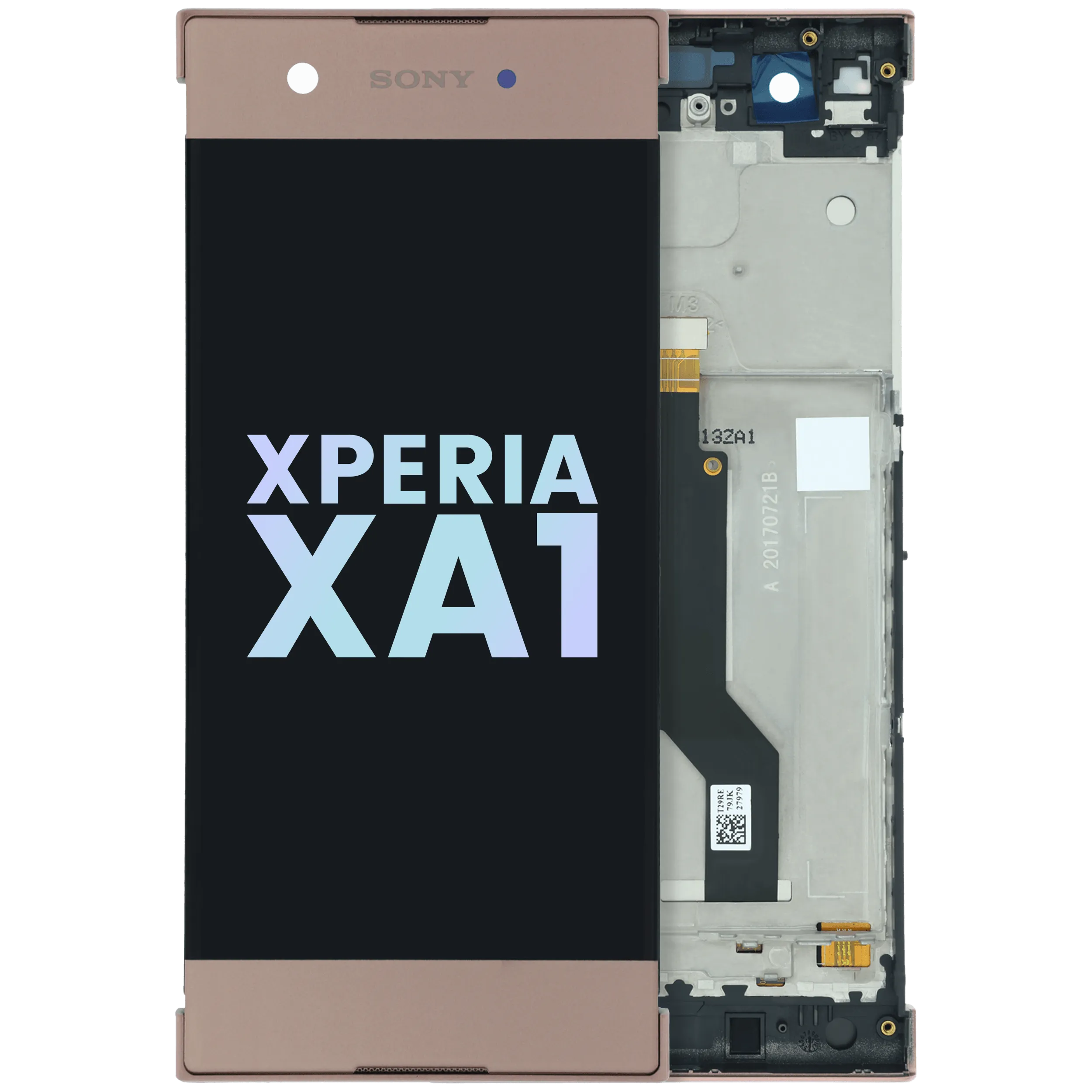 Écran LCD avec cadre pour Sony Xperia XA1 (Original) (Or rose)