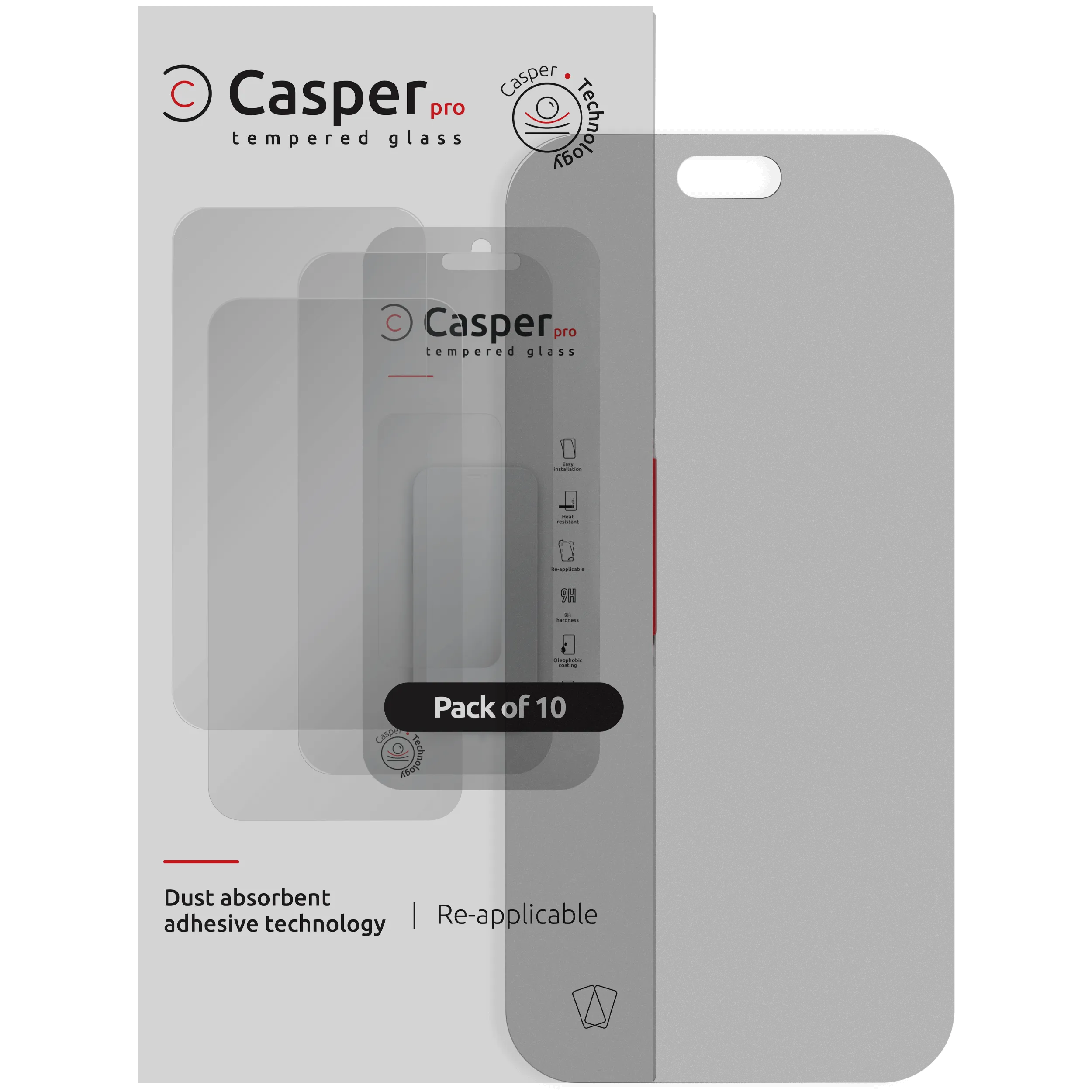 Casper Pro Cristal templado para iPhone 18 Pro (pack de 10) (Matte)