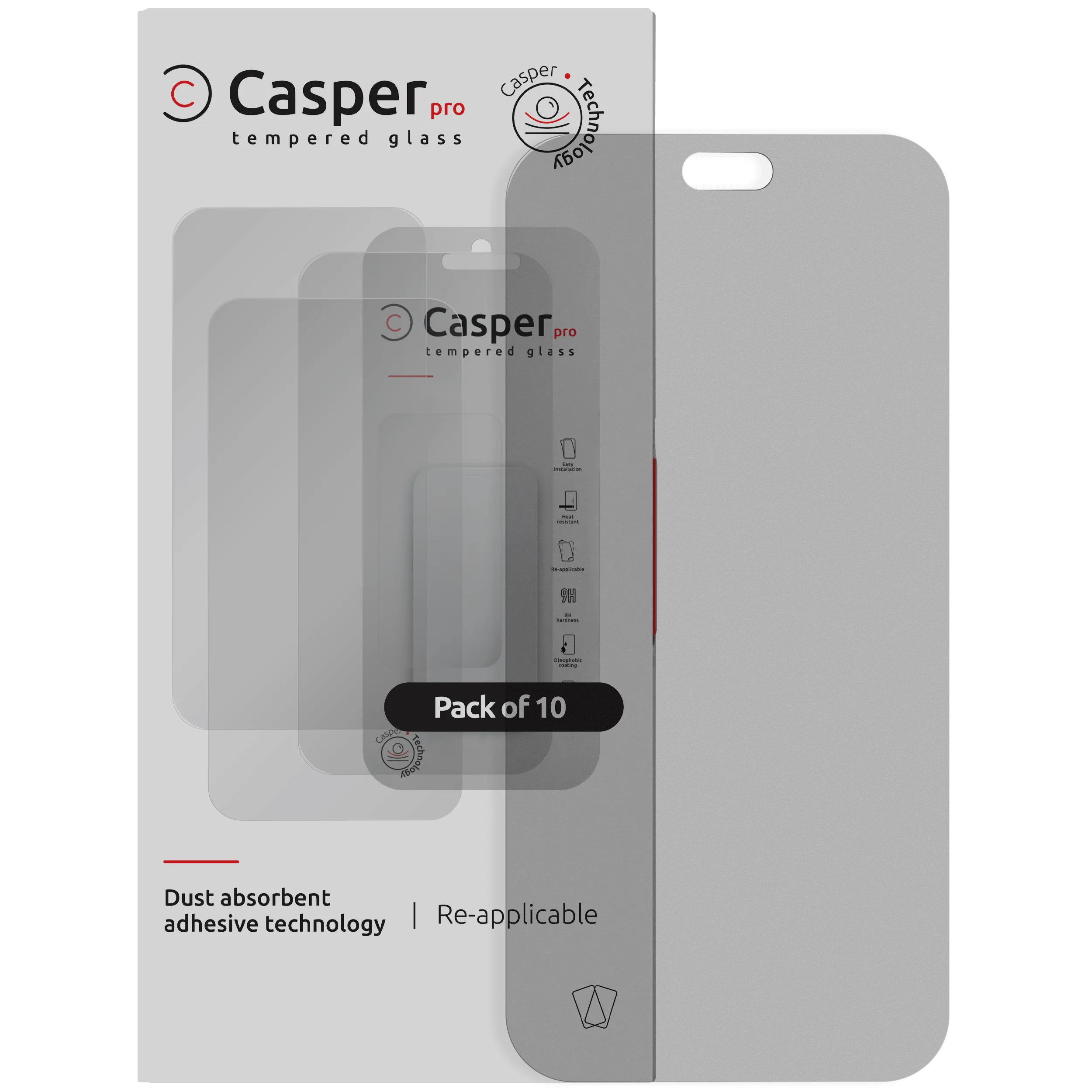 Casper Pro Cristal templado para iPhone 18 Pro Max (pack de 10) (Matte)