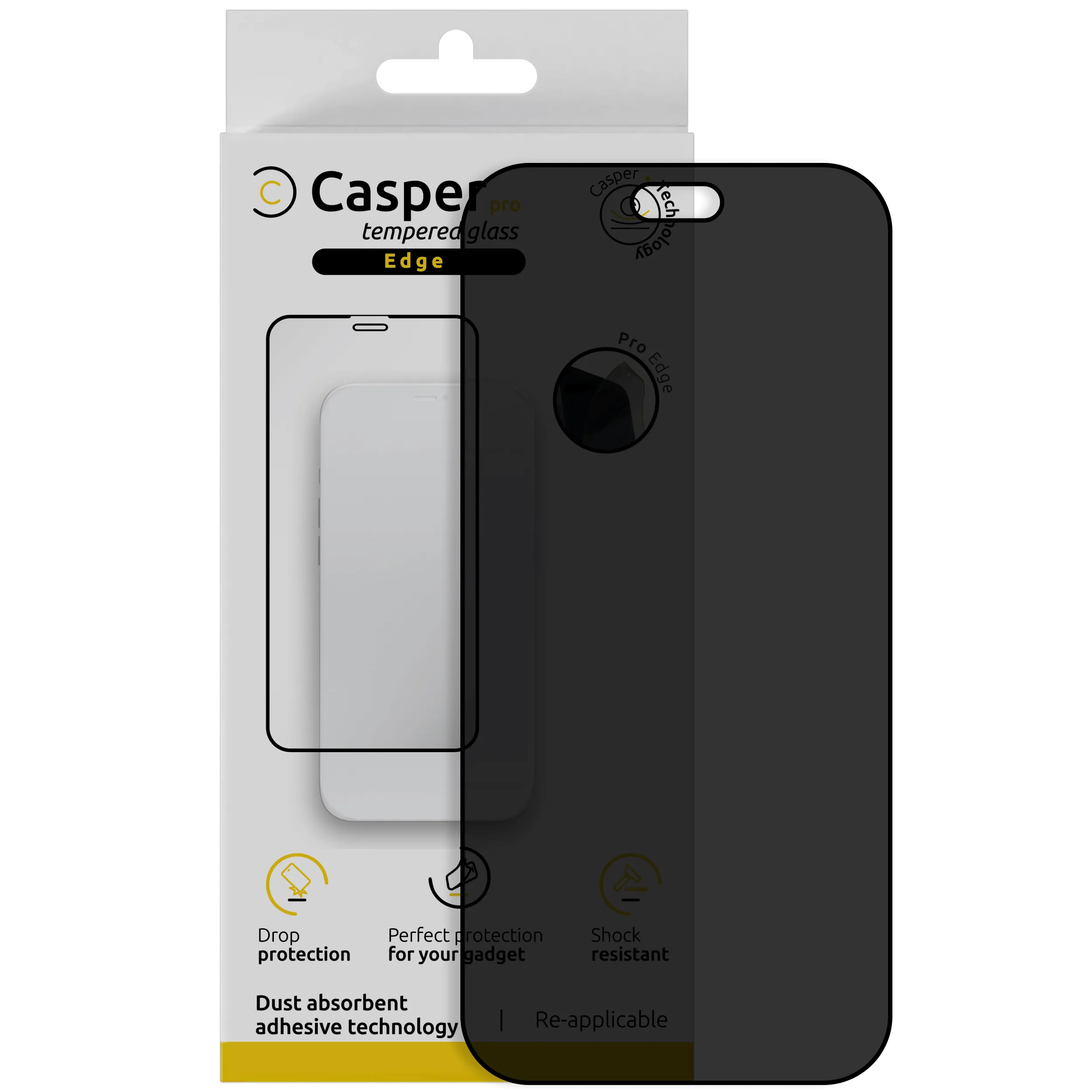 Casper Pro Edge Cristal templado para iPhone 18 Pro Max (Retail Packaging) (Privacy)