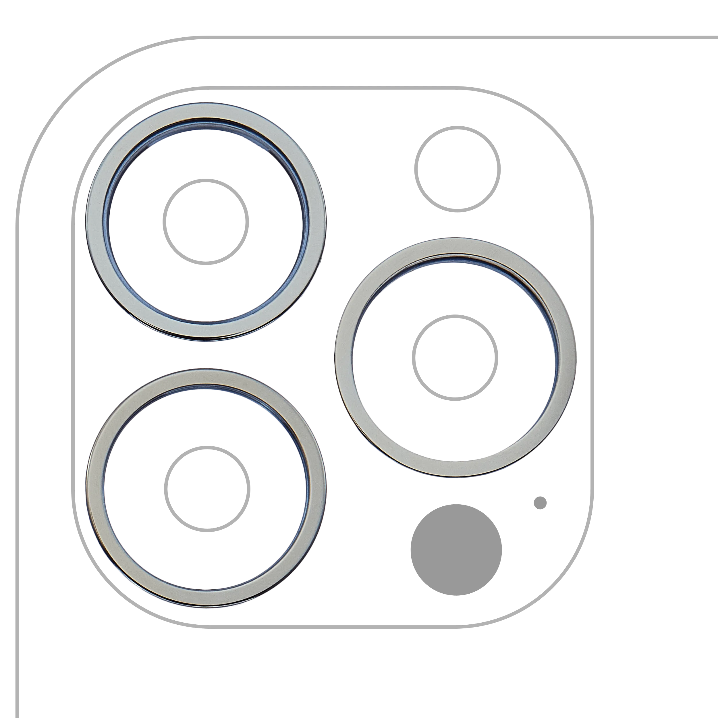 Anneau de la caméra arrière (seul) pour iPhone 13 Pro / 13 Pro Max (set de 3 pièces)