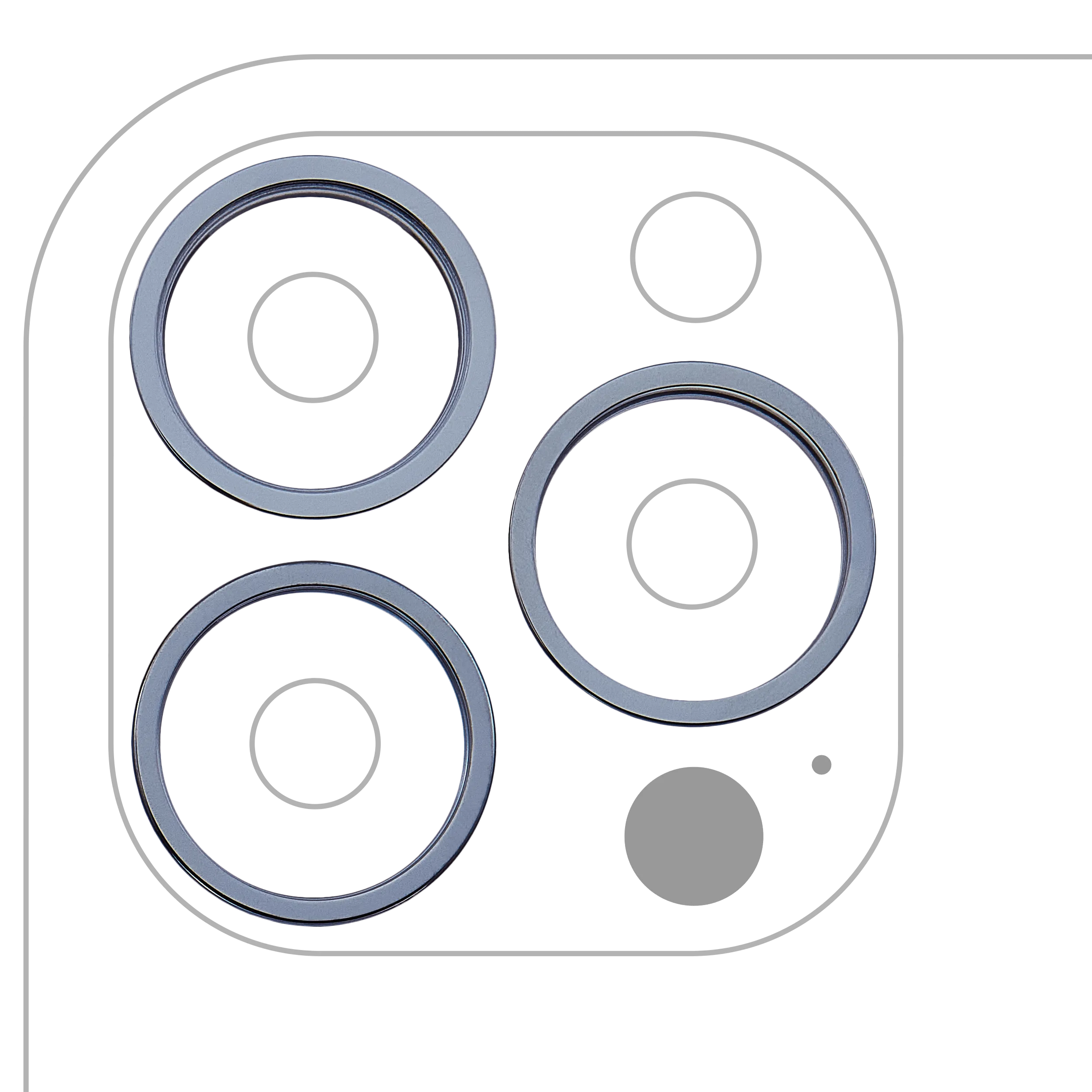 Anneau de la caméra arrière (seul) pour iPhone 13 Pro / 13 Pro Max (set de 3 pièces) (Bleu sierra) (lot de 10)