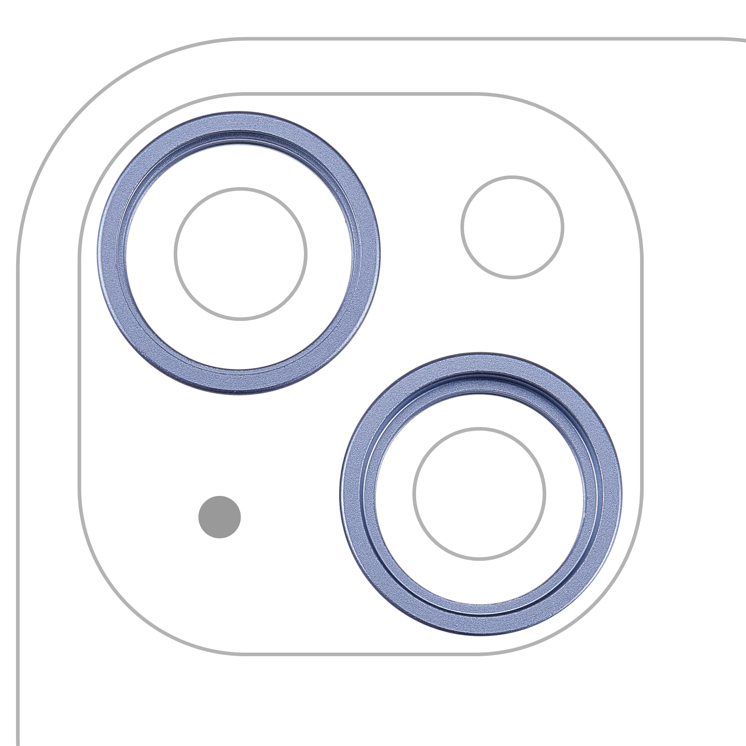 Anneau de la caméra arrière (seul) pour iPhone 14 / 14 Plus (set de 2 pièces) (Bleu) (lot de 10)