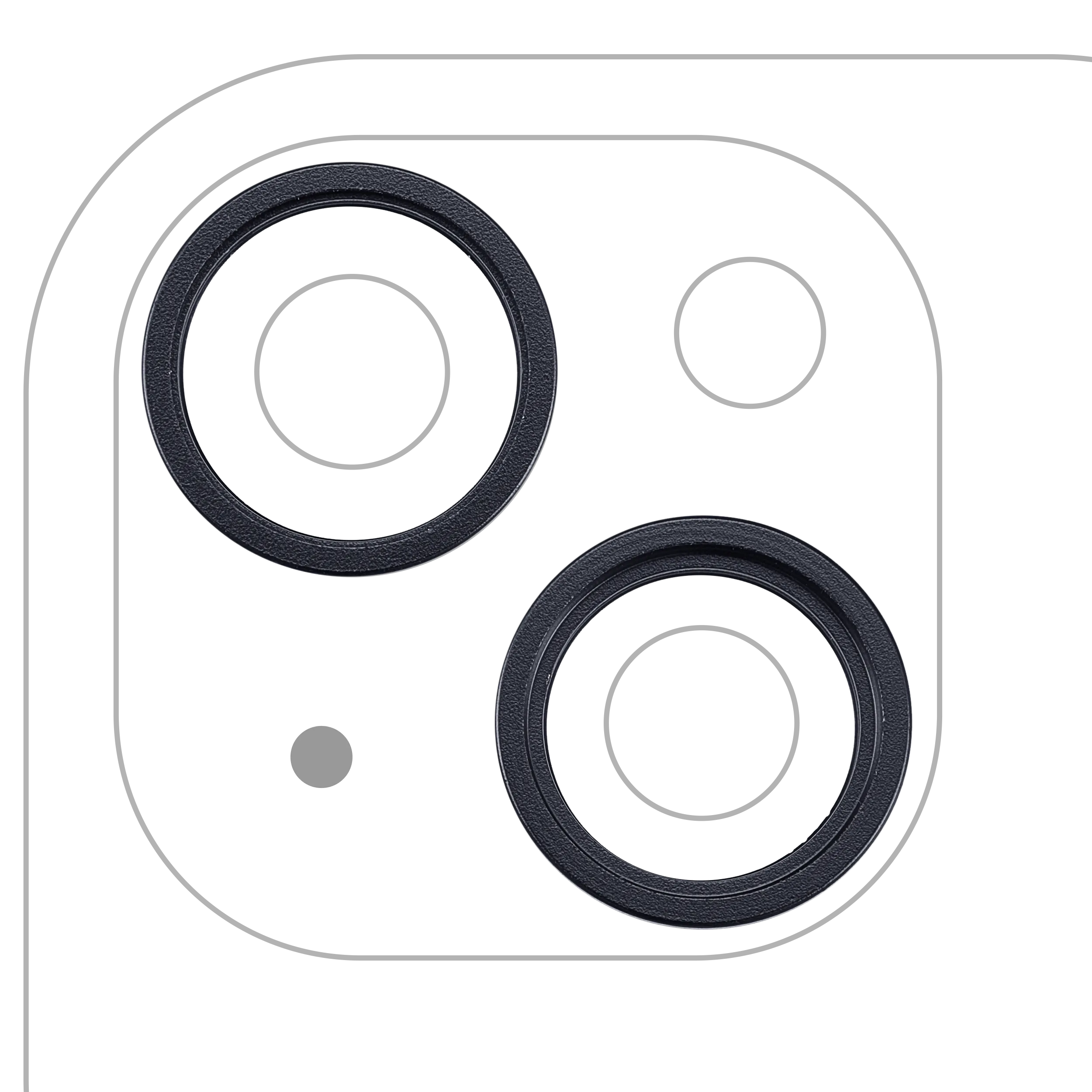 Anneau de la caméra arrière (seul) pour iPhone 14 / 14 Plus (set de 2 pièces) (Minuit) (lot de 10)