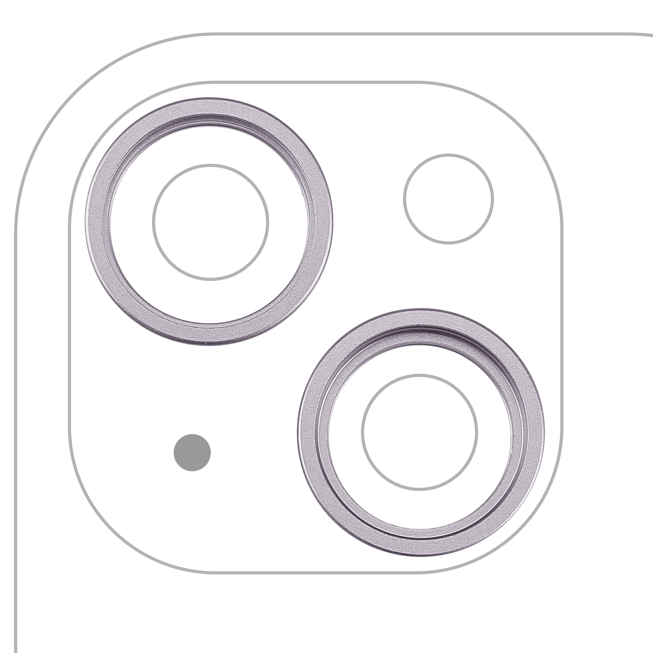Nur Rückkamera-Zierring für iPhone 14 / 14 Plus (2-teiliges Set) (Lila) (10er-Pack)