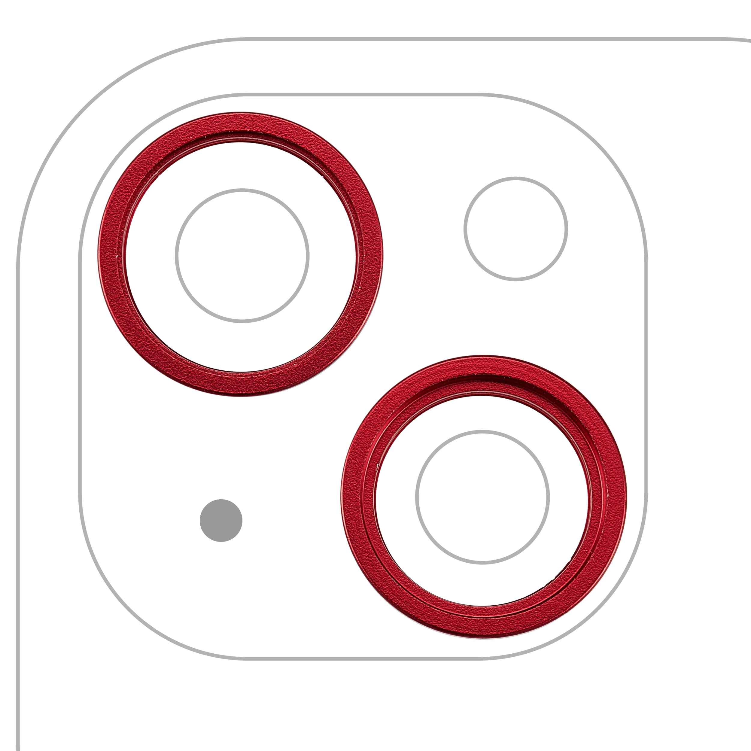 Nur Rückkamera-Zierring für iPhone 14 / 14 Plus (2-teiliges Set) (Rot) (10er-Pack)