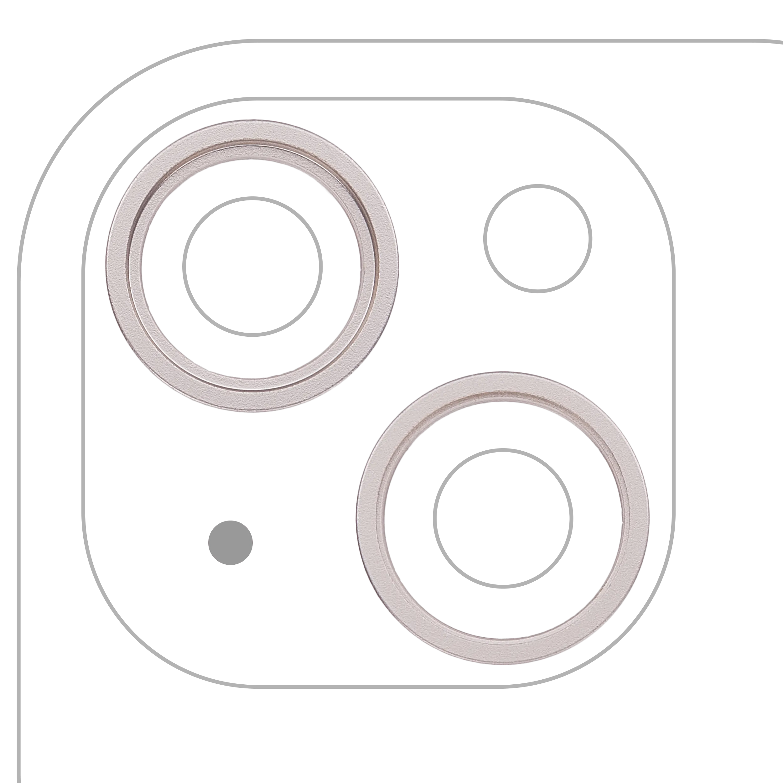 Nur Rückkamera-Zierring für iPhone 14 / 14 Plus (2-teiliges Set) (Polarstern) (10er-Pack)