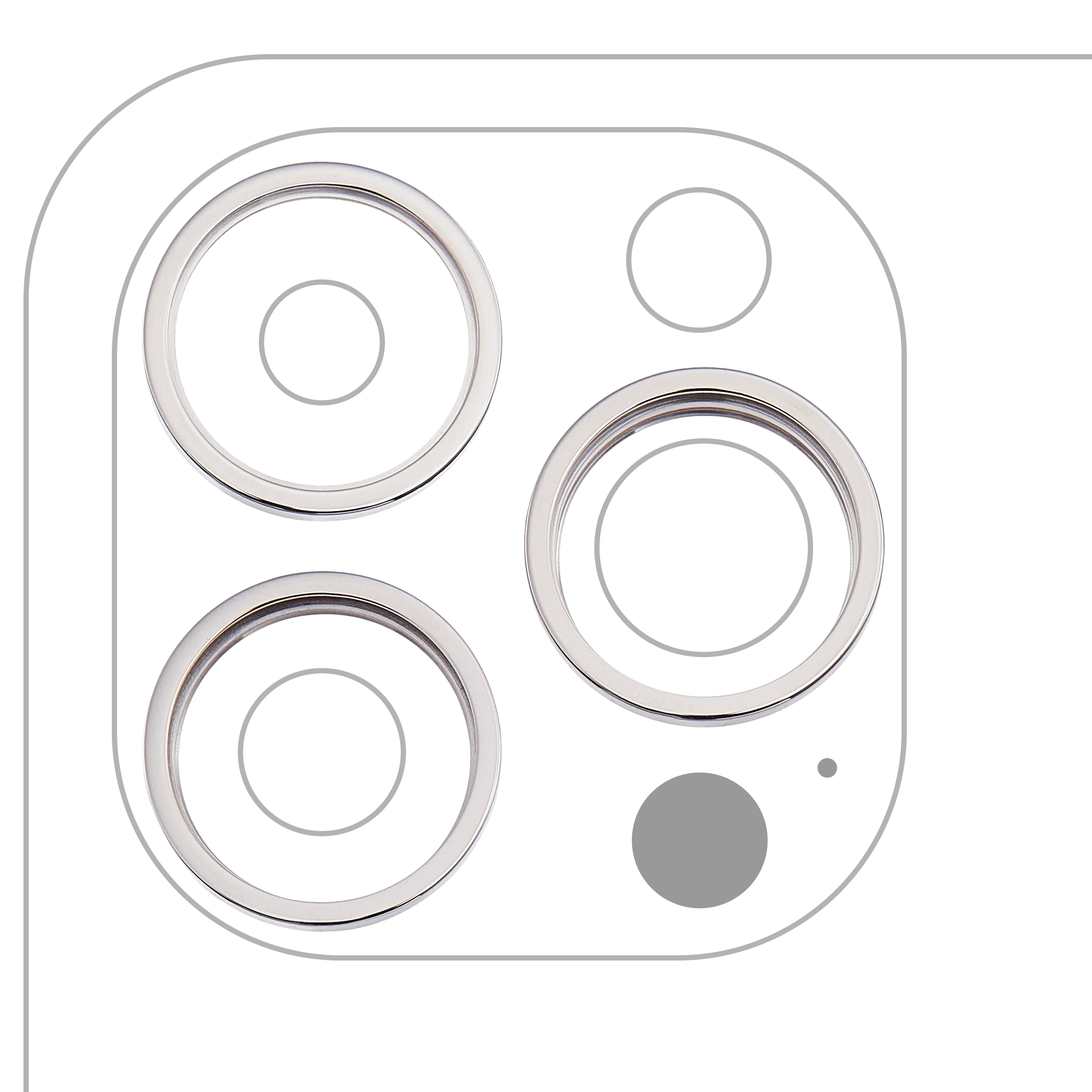 Aro embellecedor de la cámara trasera (solo) para iPhone 14 Pro / 14 Pro Max (juego de 3) (Plata) (pack de 10)