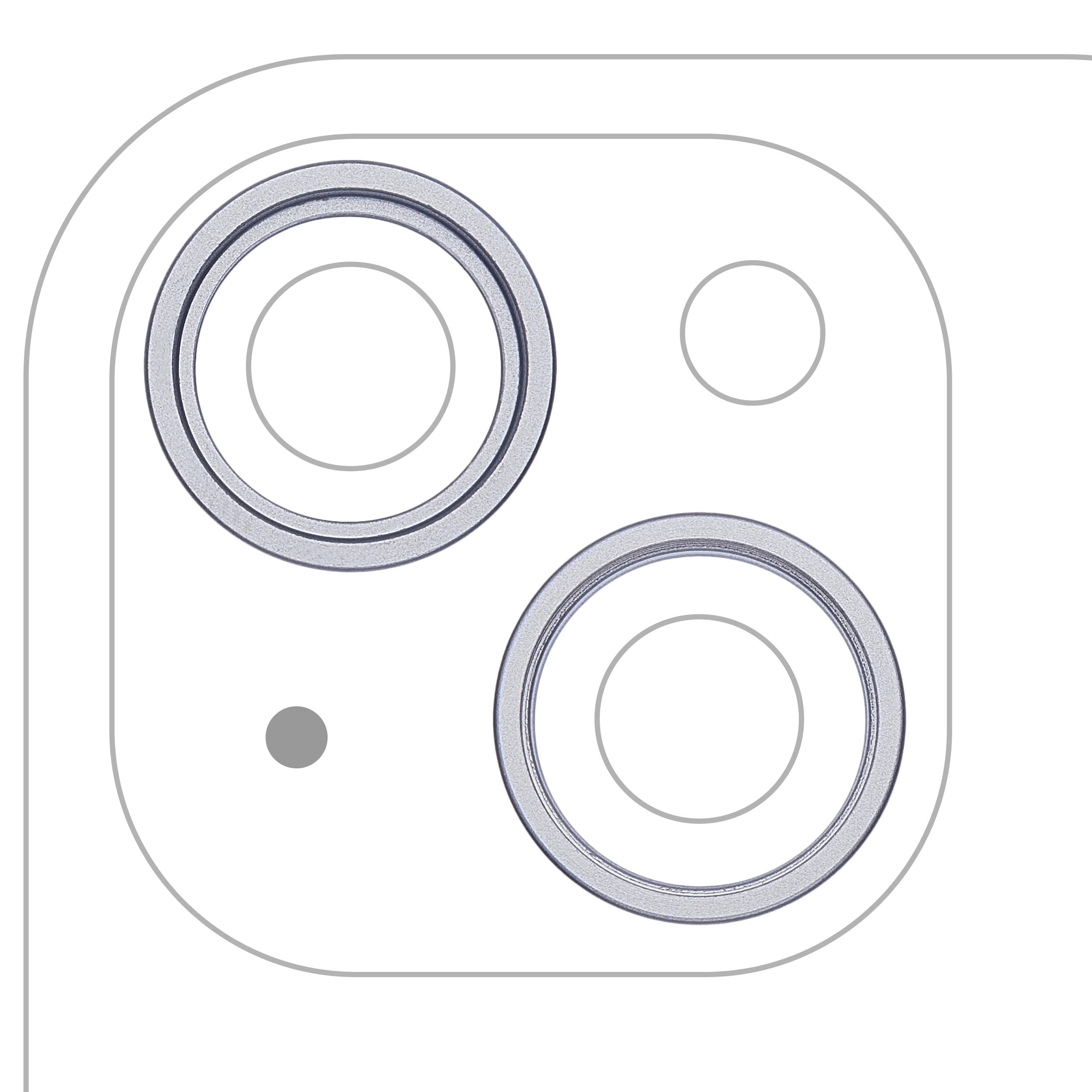 Nur Rückkamera-Zierring für iPhone 15 / 15 Plus (2-teiliges Set) (Blau) (10er-Pack)