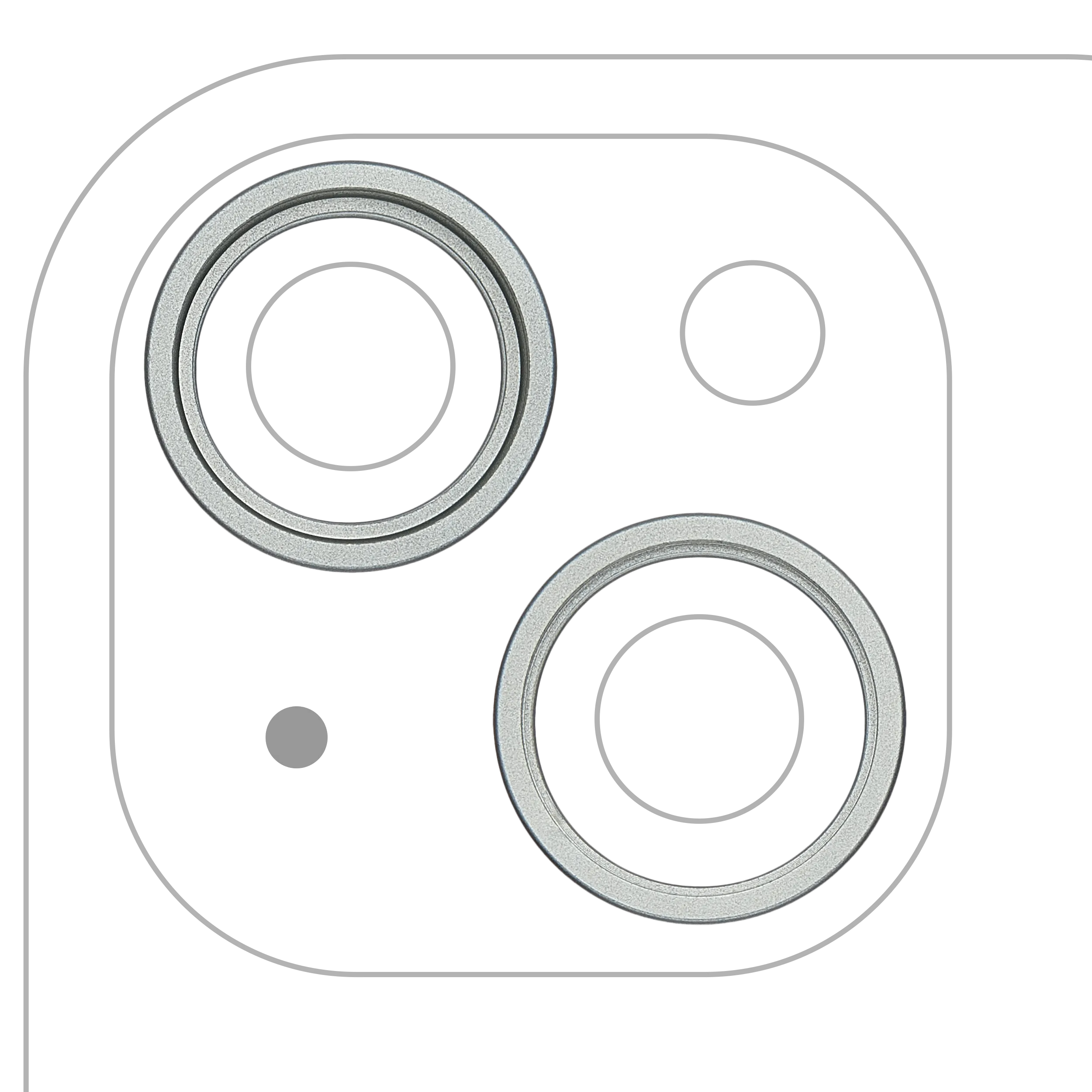 Anneau de la caméra arrière (seul) pour iPhone 15 / 15 Plus (set de 2 pièces) (Vert) (lot de 10)