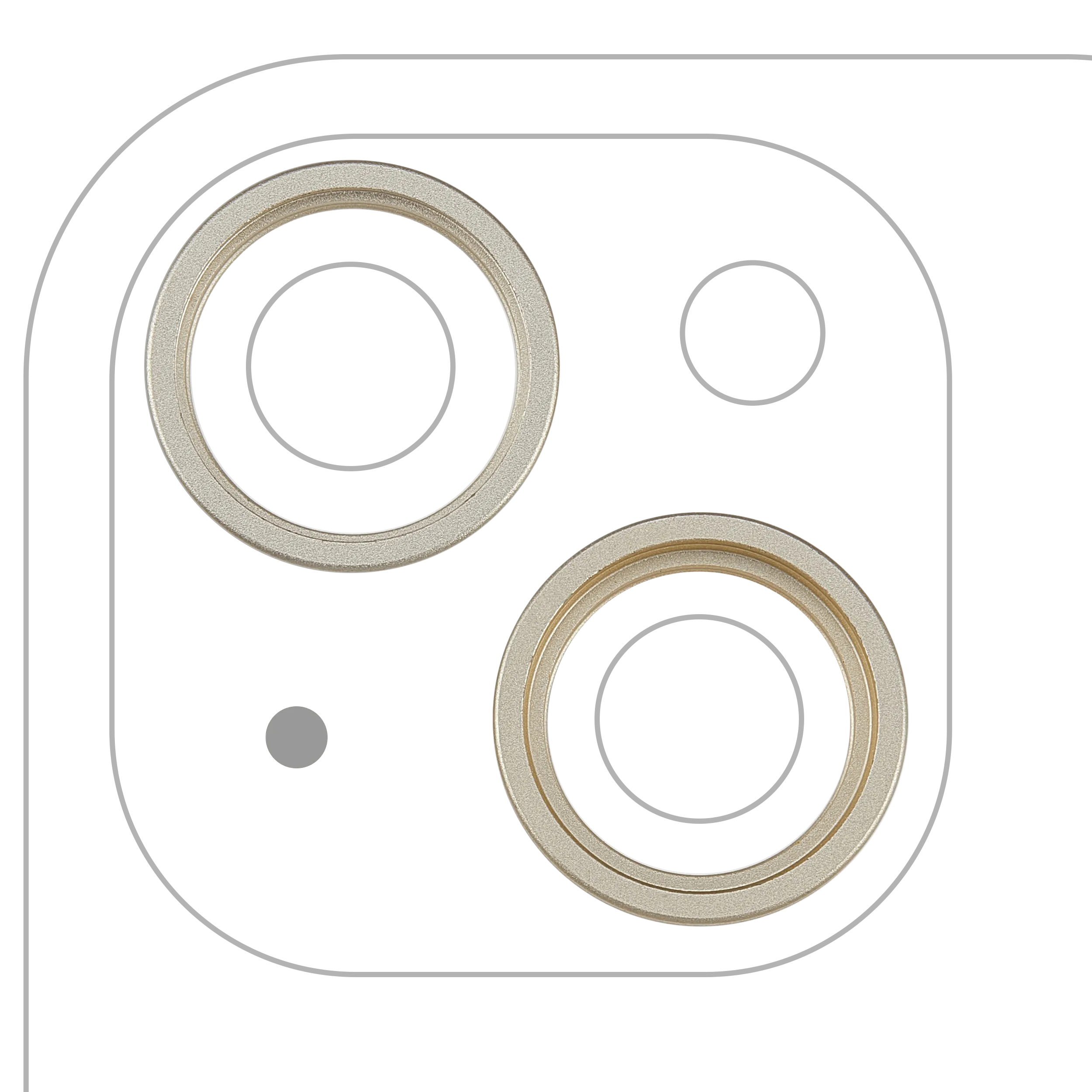 Nur Rückkamera-Zierring für iPhone 15 / 15 Plus (2-teiliges Set) (Gelb) (10er-Pack)