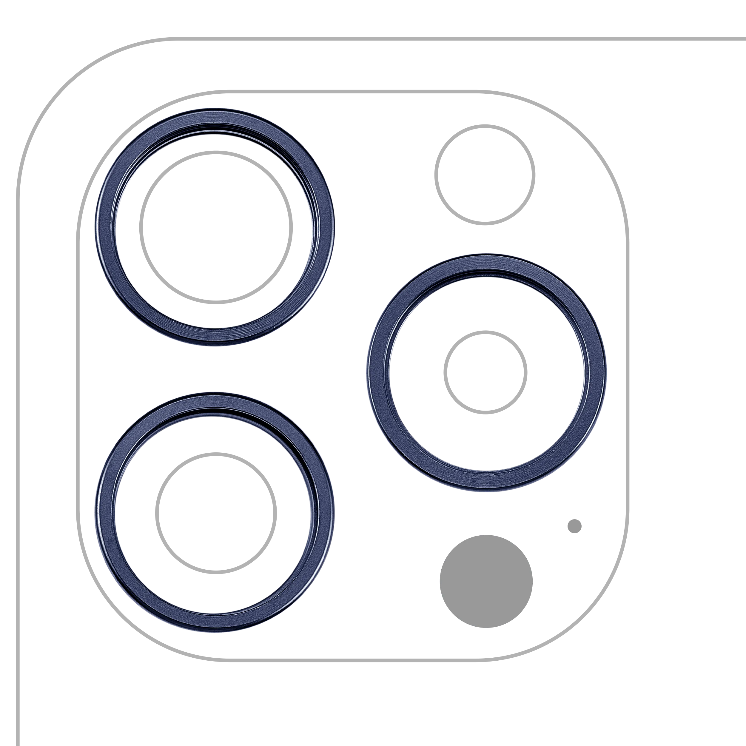 Anneau de la caméra arrière (seul) pour iPhone 15 Pro (set de 3 pièces) (Titane bleu) (lot de 10)