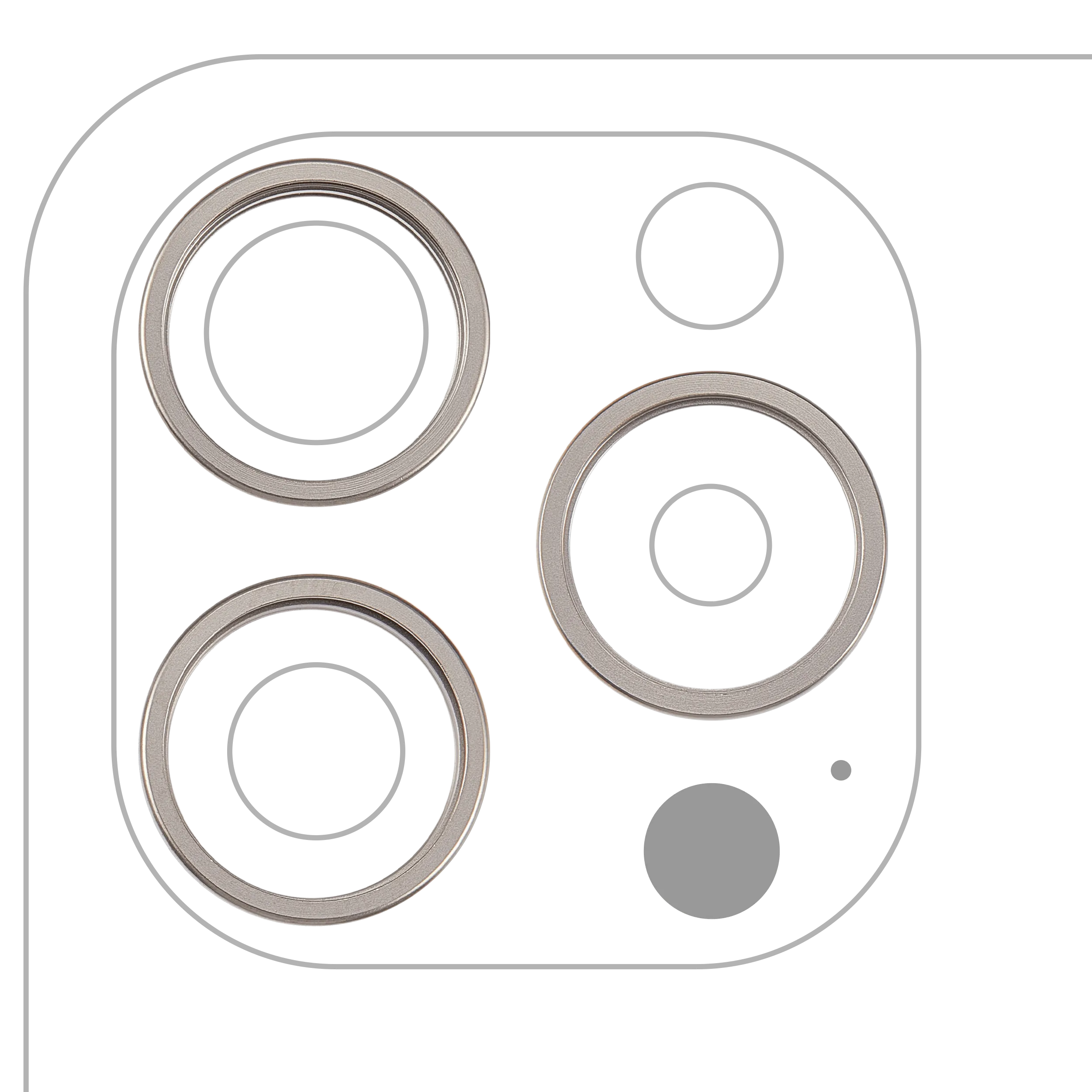 Anneau de la caméra arrière (seul) pour iPhone 15 Pro (set de 3 pièces) (Titane naturel) (lot de 10)