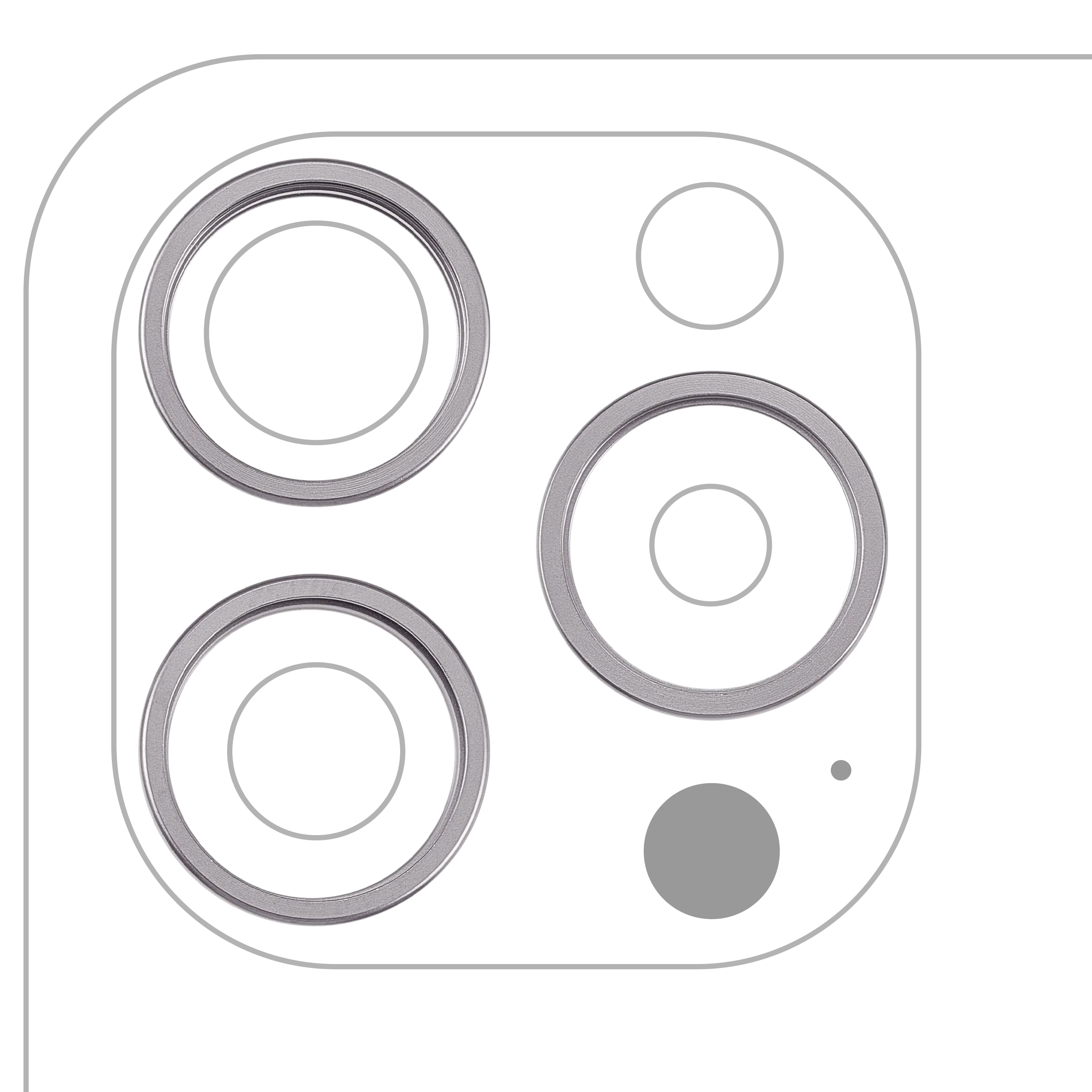 Nur Rückkamera-Zierring für iPhone 15 Pro (3-teiliges Set) (Titan Weiß) (10er-Pack)