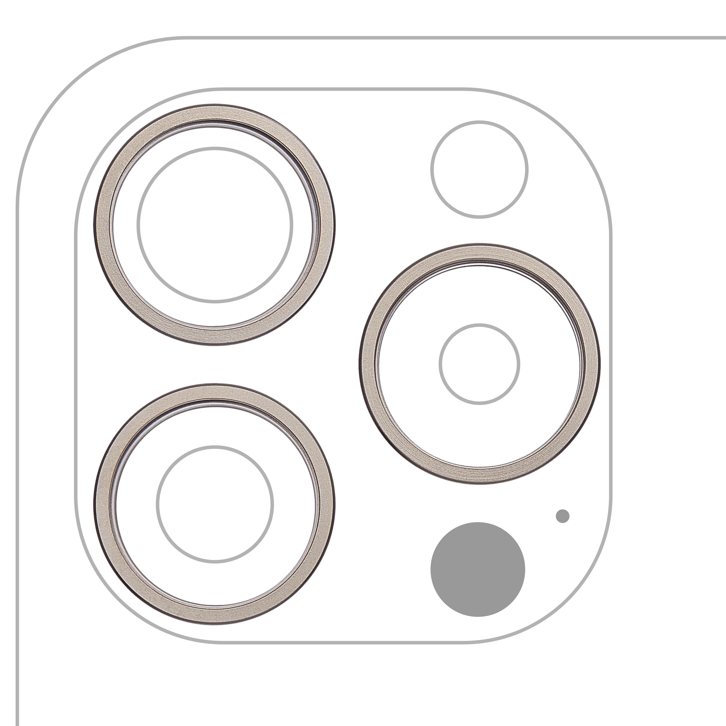 Anneau de la caméra arrière (seul) pour iPhone 15 Pro Max (set de 3 pièces) (Titane naturel) (lot de 10)