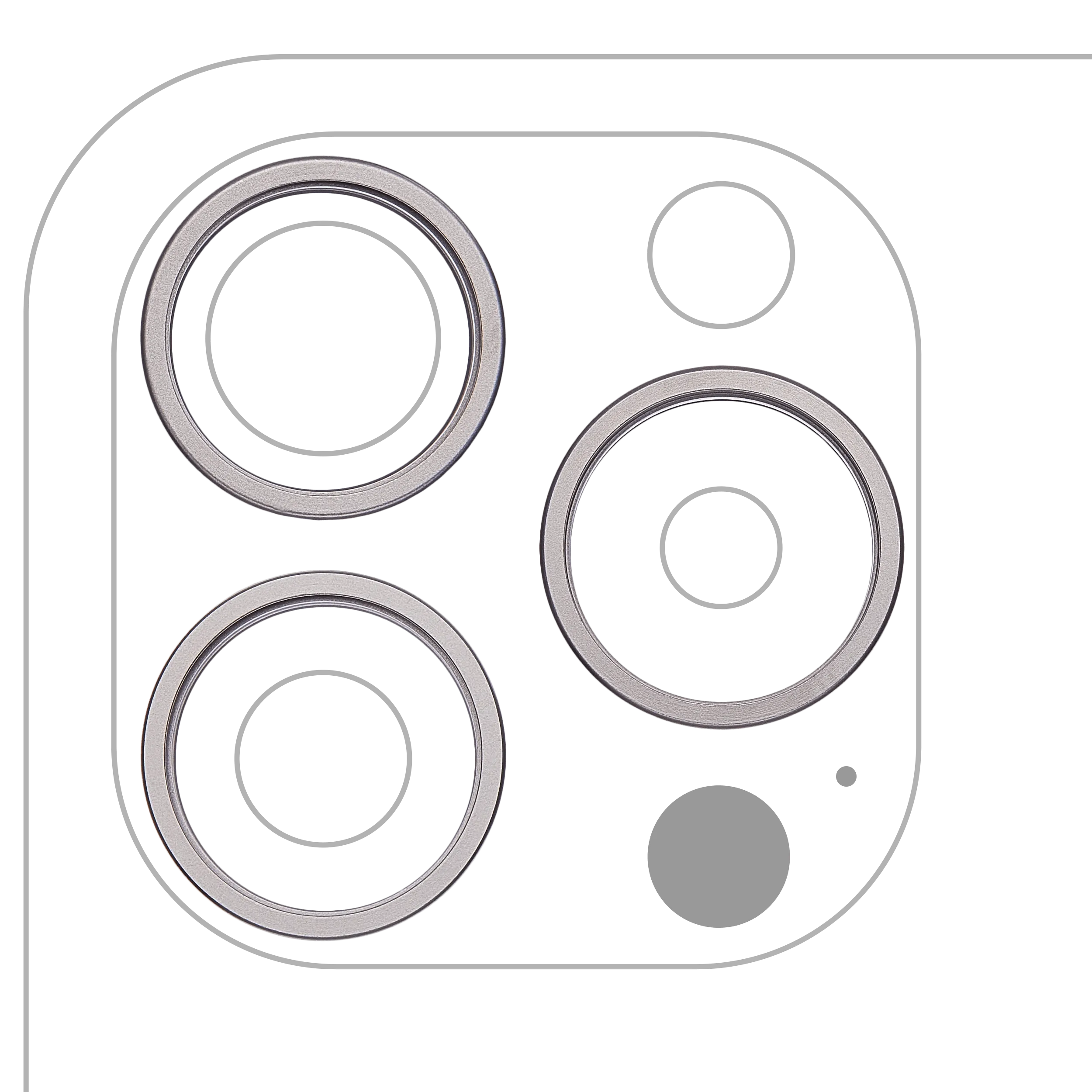 Anneau de la caméra arrière (seul) pour iPhone 15 Pro Max (set de 3 pièces) (Titane blanc) (lot de 10)