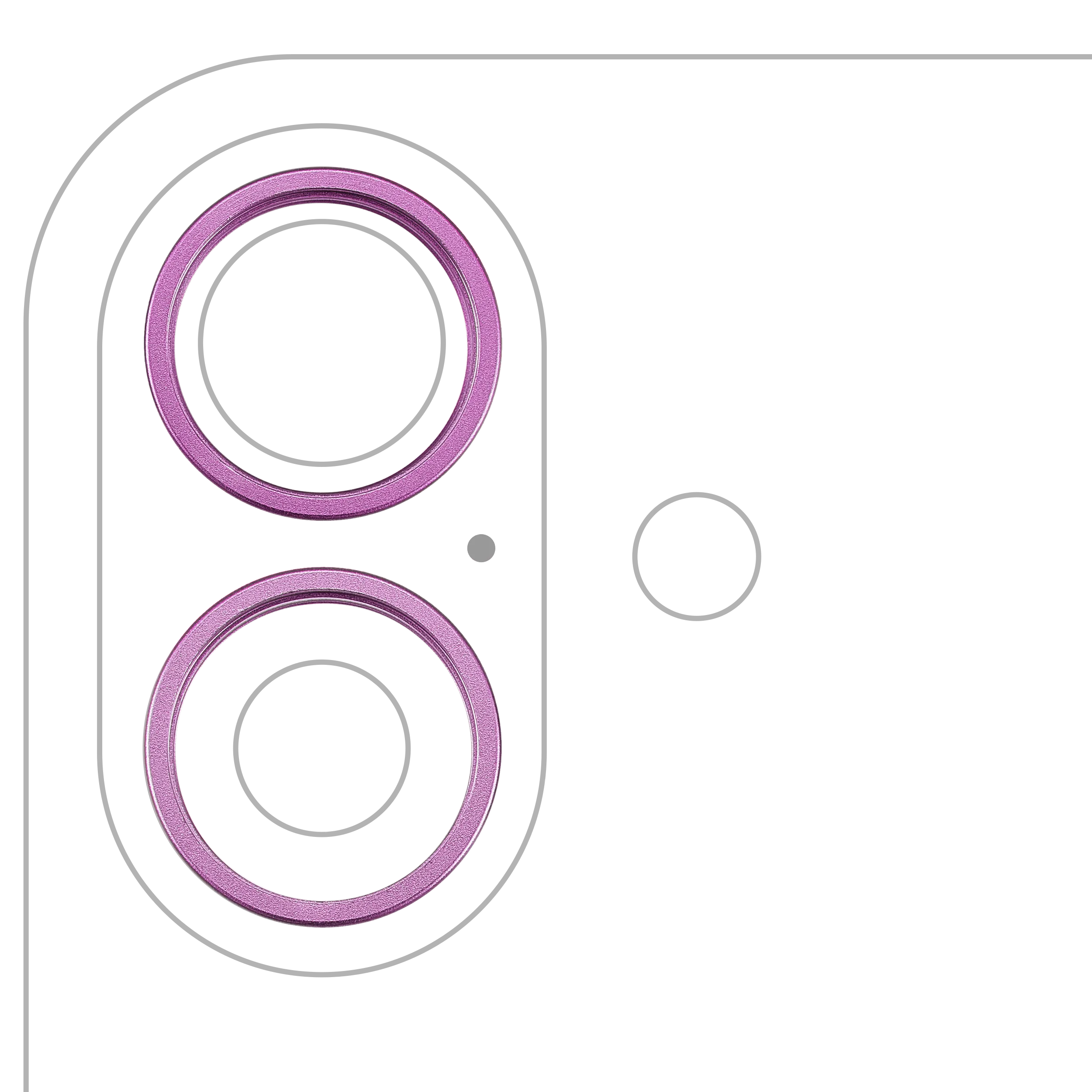 Anneau de la caméra arrière (seul) pour iPhone 16 / 16 Plus (set de 2 pièces) (Rose) (lot de 10)