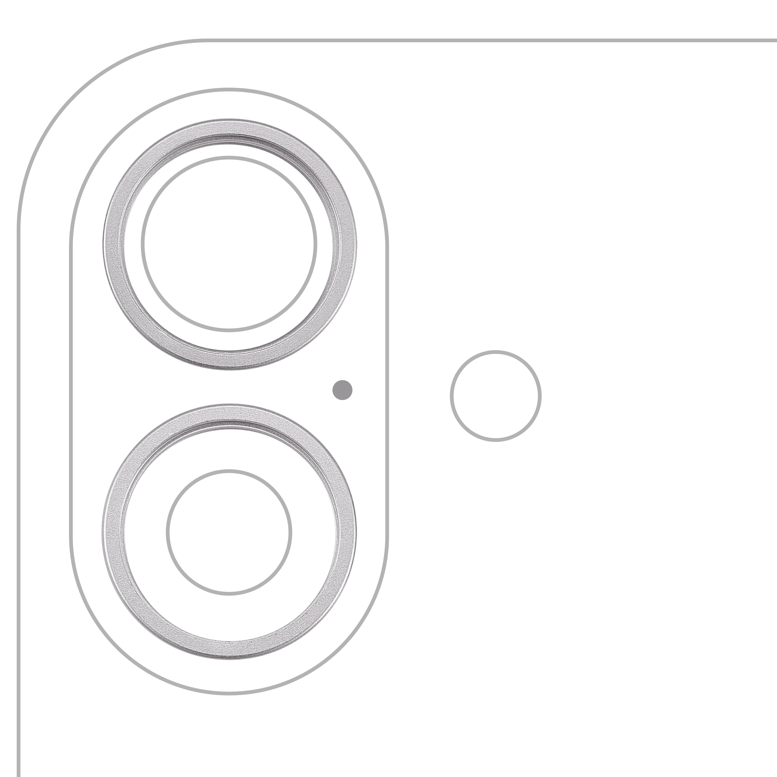 Nur Rückkamera-Zierring für iPhone 16 / 16 Plus (2-teiliges Set) (Weiß) (10er-Pack)