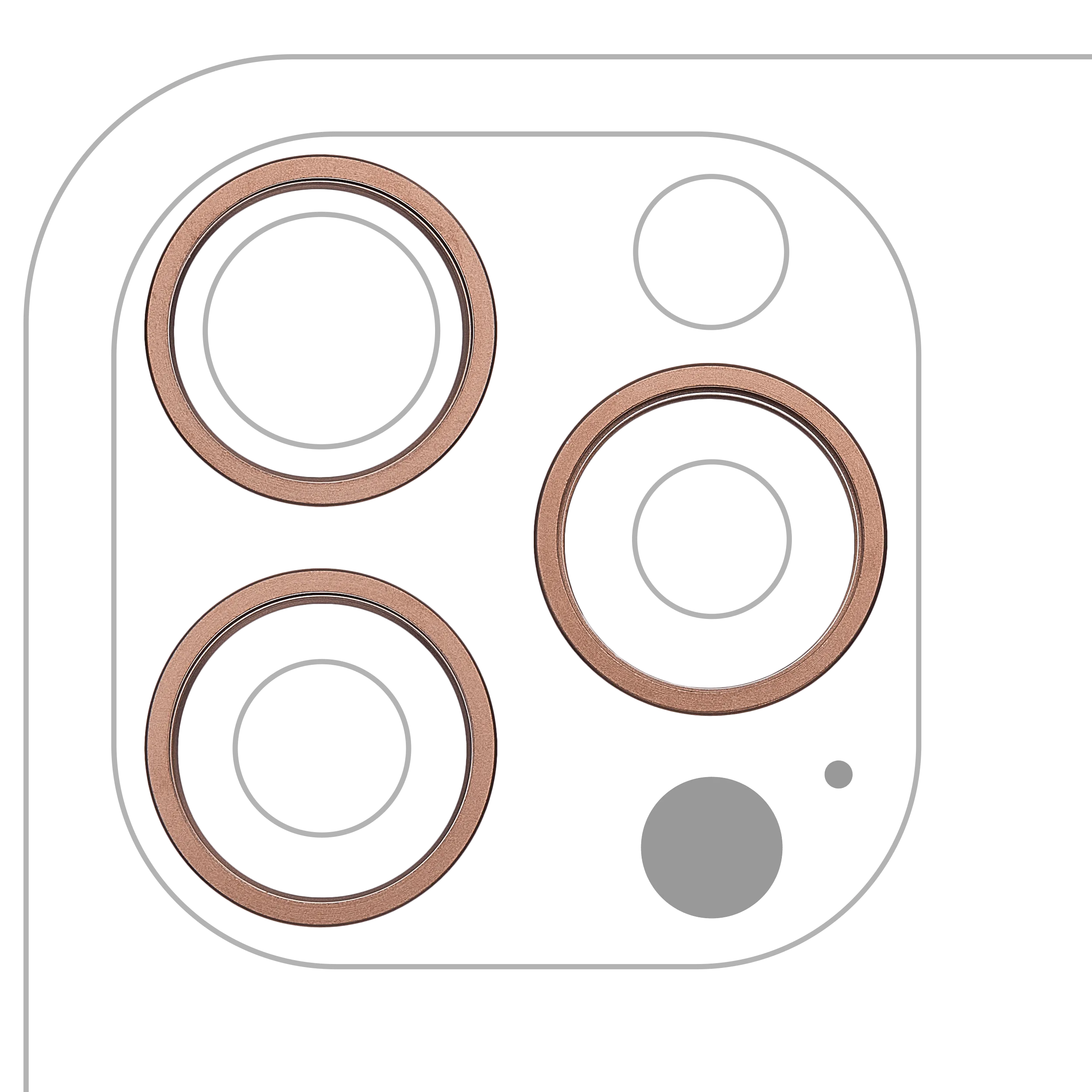 Anneau de la caméra arrière (seul) pour iPhone 16 Pro / 16 Pro Max (set de 3 pièces) (Titane désert) (lot de 10)