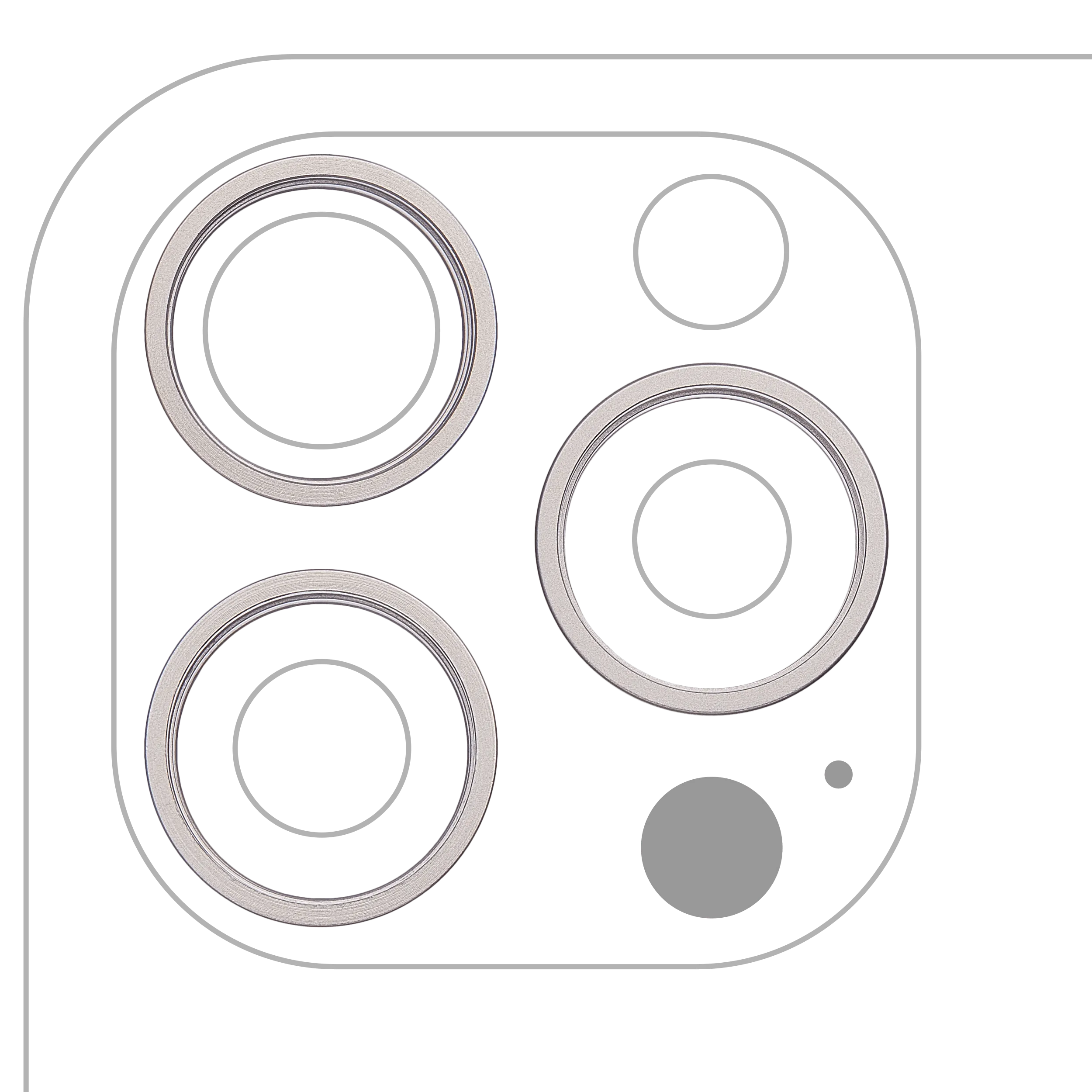 Anneau de la caméra arrière (seul) pour iPhone 16 Pro / 16 Pro Max (set de 3 pièces) (Titane blanc) (lot de 10)