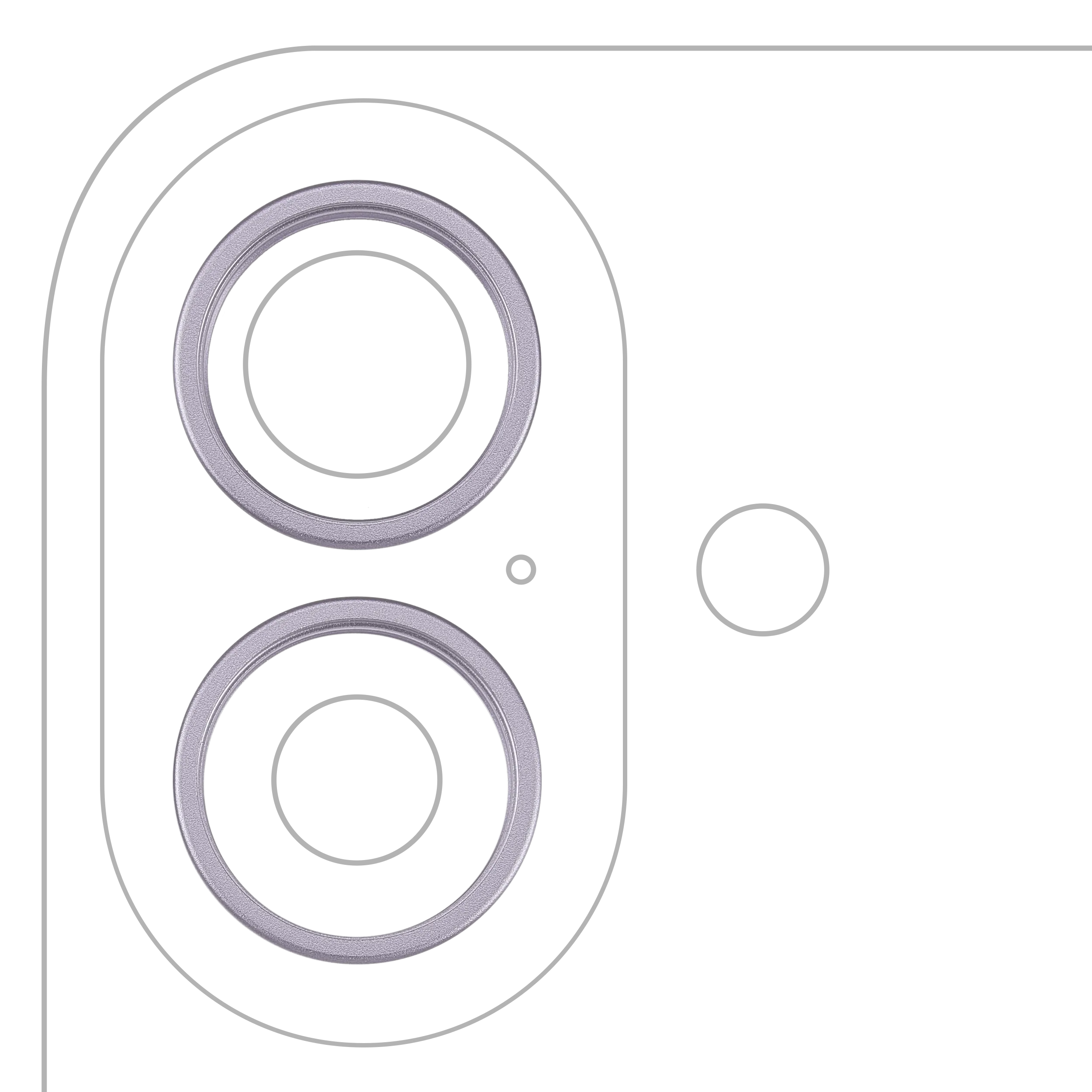 Anneau de la caméra arrière (seul) pour iPhone 17 (set de 2 pièces) (Lavande) (lot de 10)