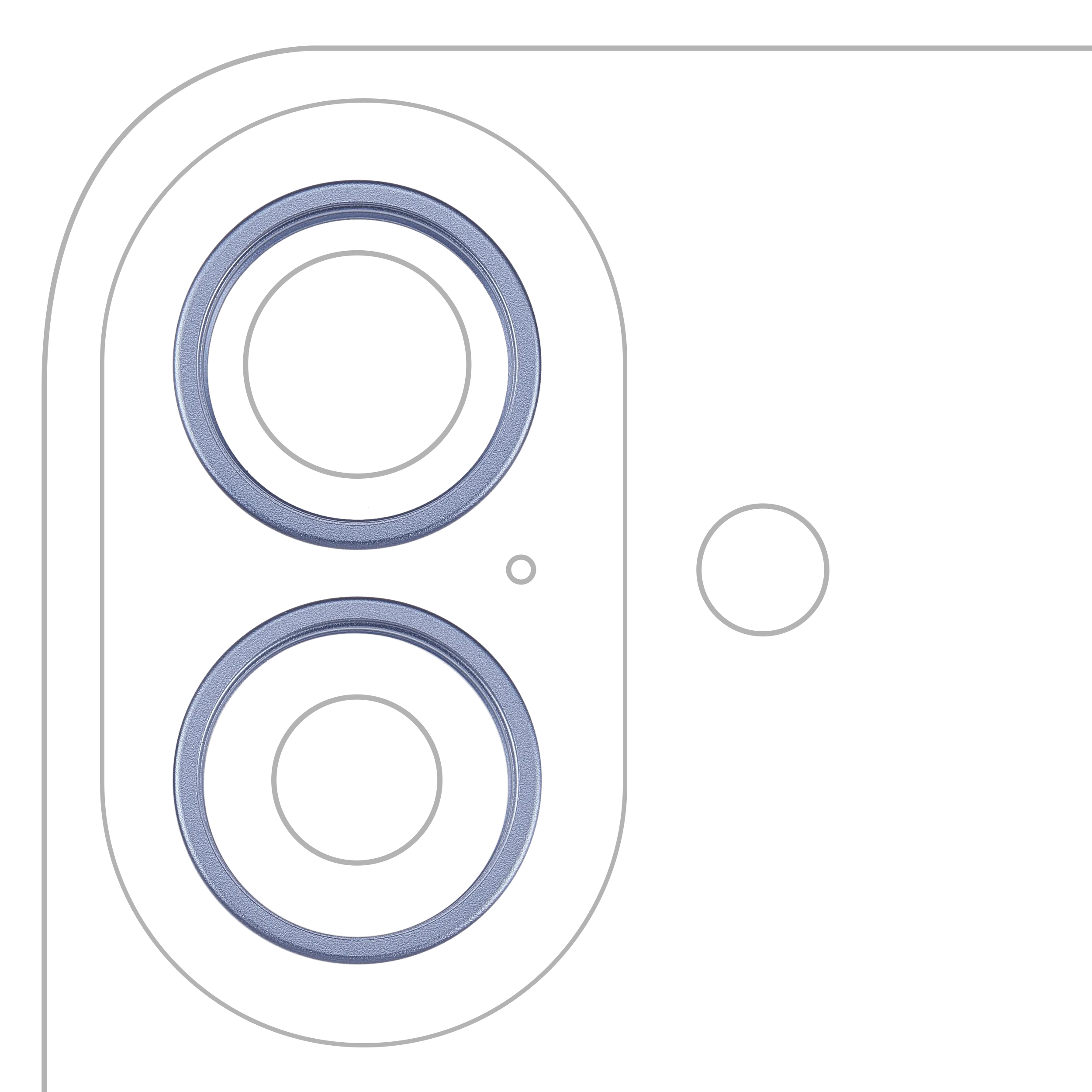 Aro embellecedor de la cámara trasera (solo) para iPhone 17 (juego de 2) (Mist Azul) (pack de 10)