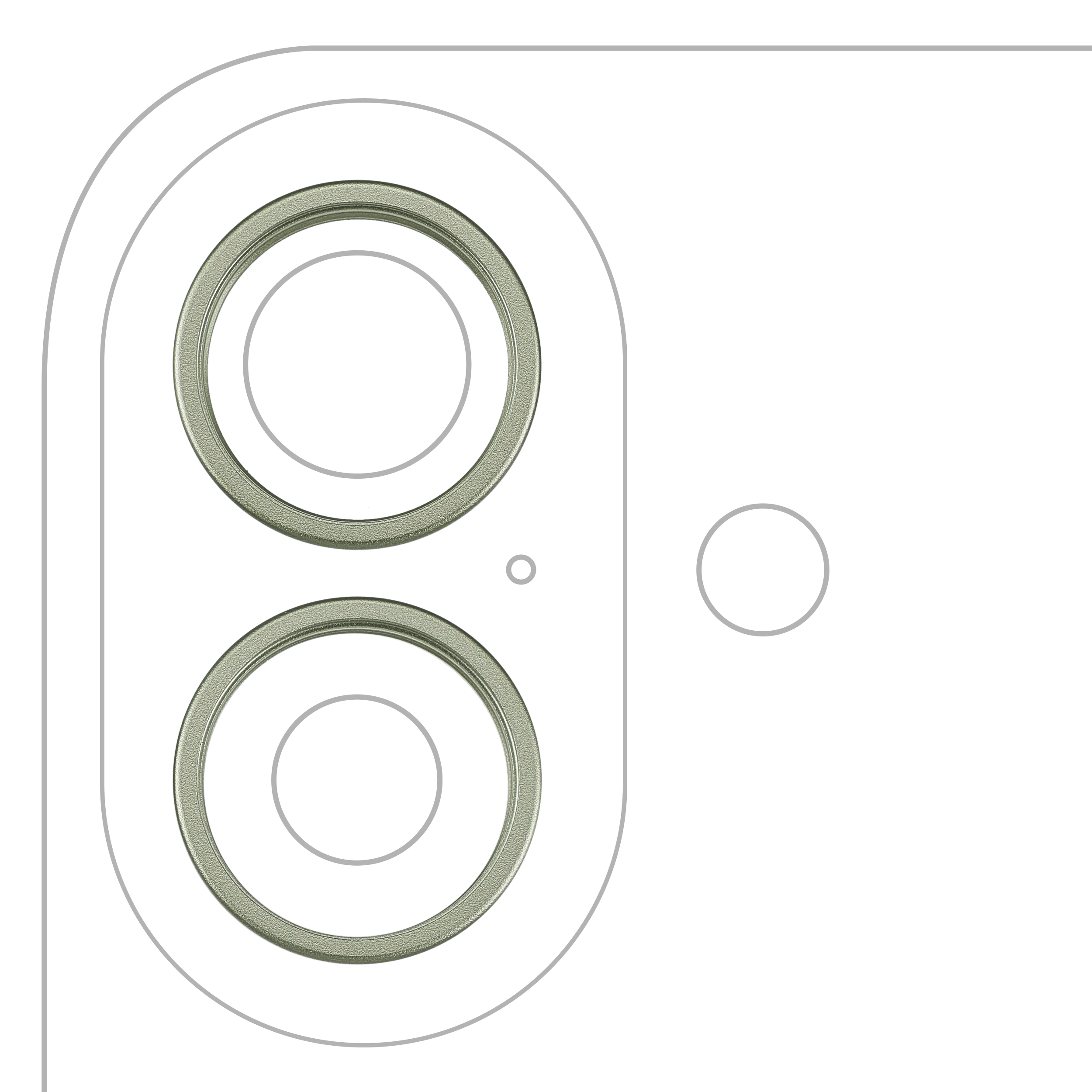 Anneau de la caméra arrière (seul) pour iPhone 17 (set de 2 pièces) (Sage) (lot de 10)