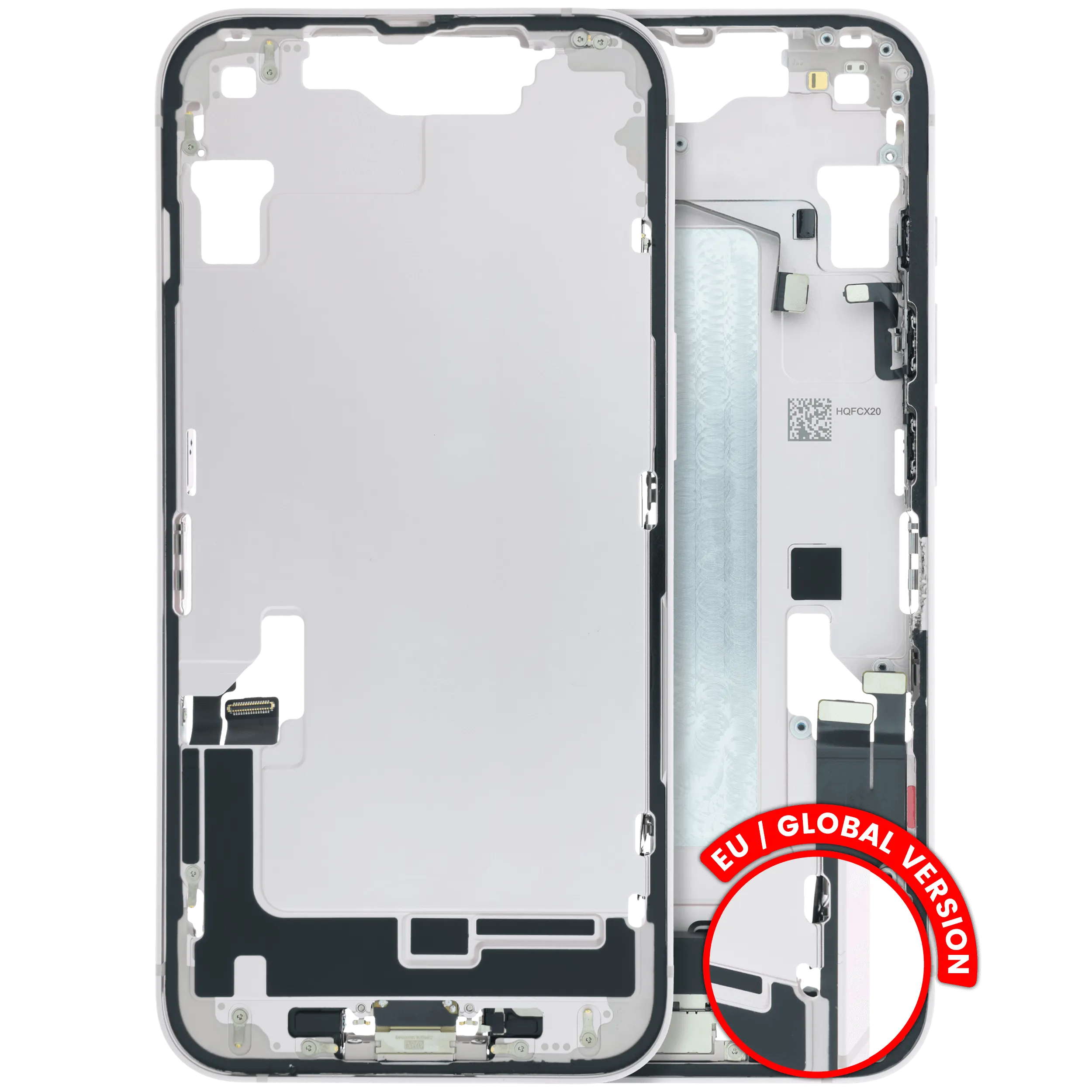 Mittelrahmen mit Ladebuchse-Flexkabel und Kleinteile für iPhone 17E (EU- / Global-Version) (Original gebraucht · Zustand A)