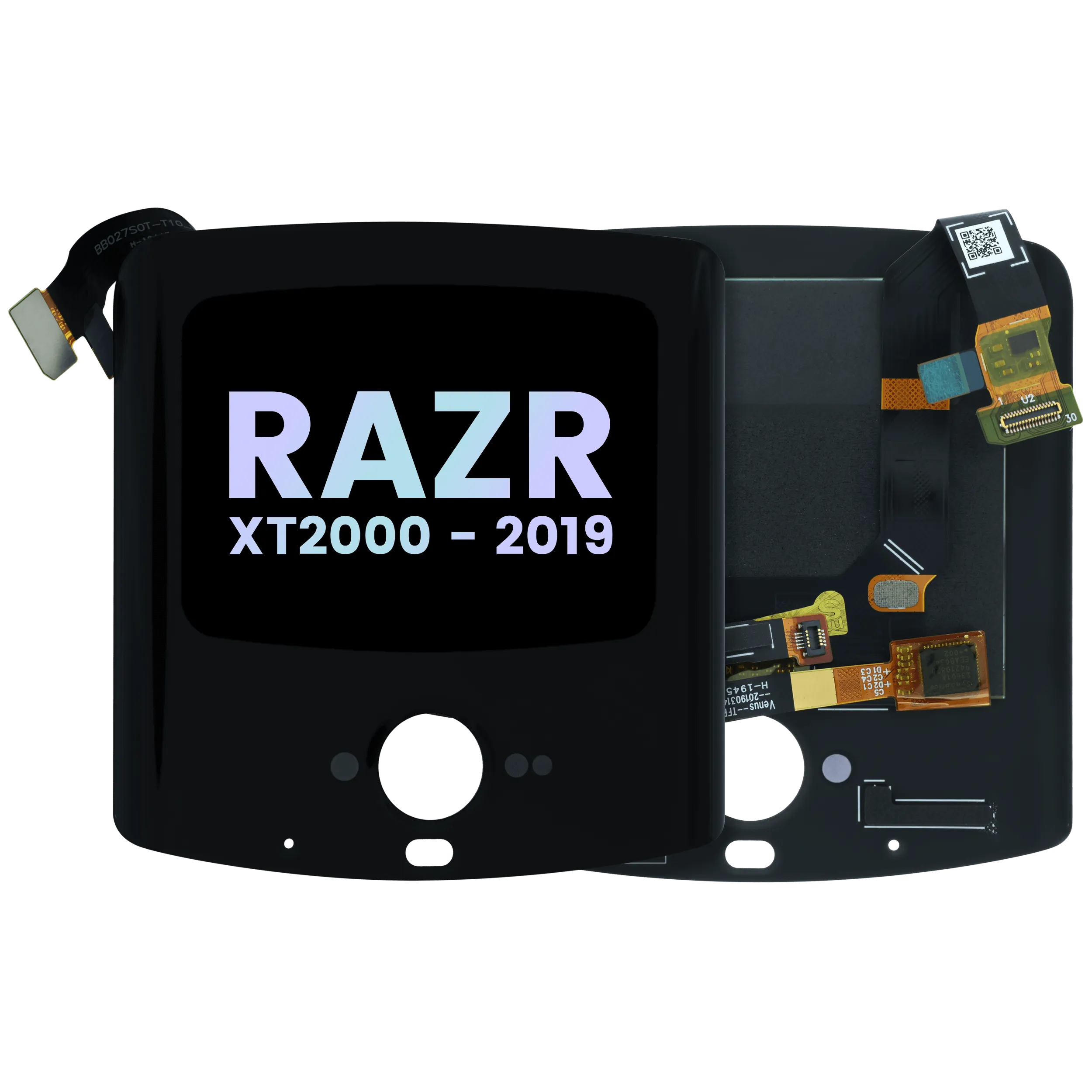 Außen OLED-Display ohne Rahmen für Motorola Razr (XT2000 / 2019) (Original OEM) (Noir Schwarz)