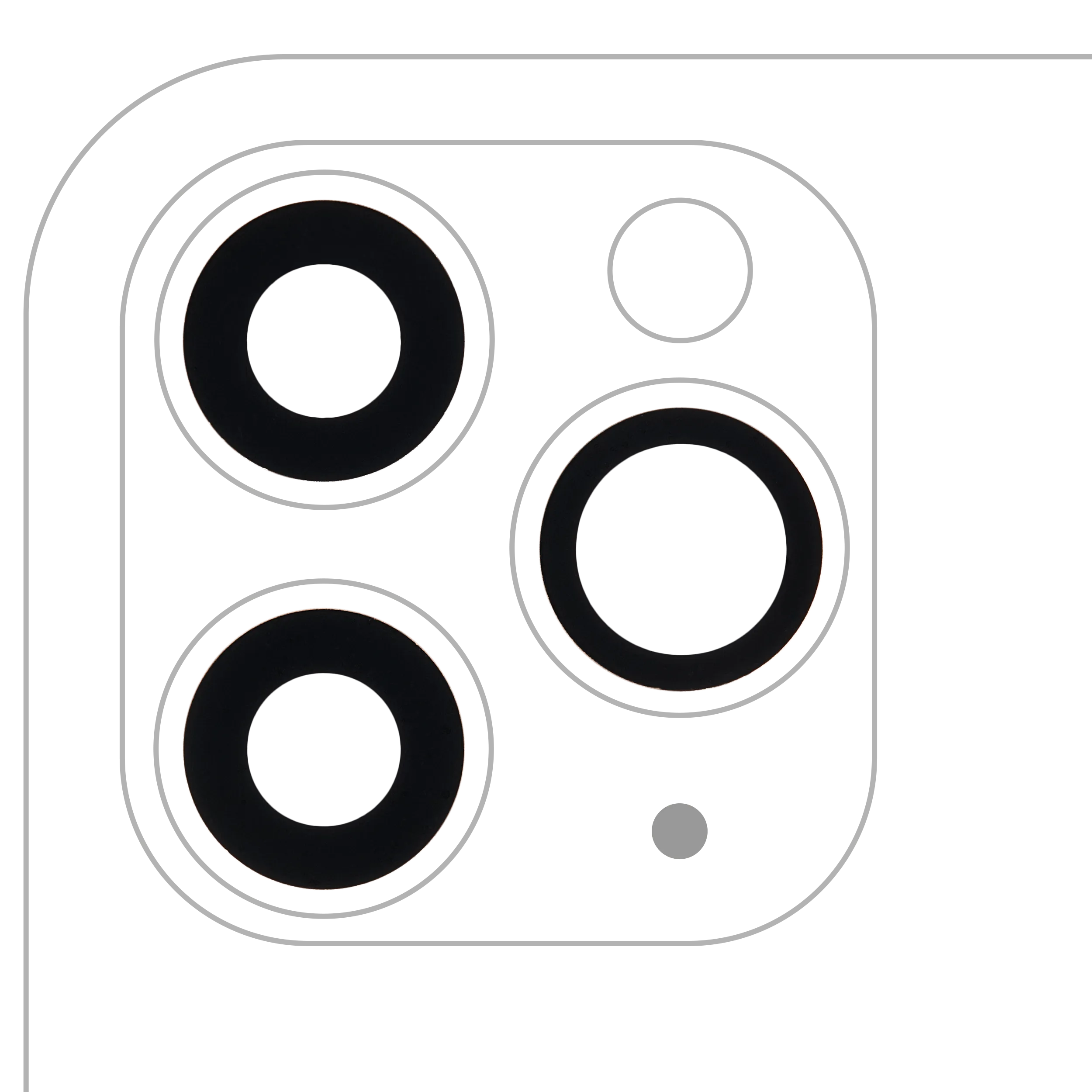 Lentille caméra arrière (vitre seule) avec adhésif pour iPhone 11 Pro / Pro Max (set de 3 pièces) (Premium) (saphir véritable)