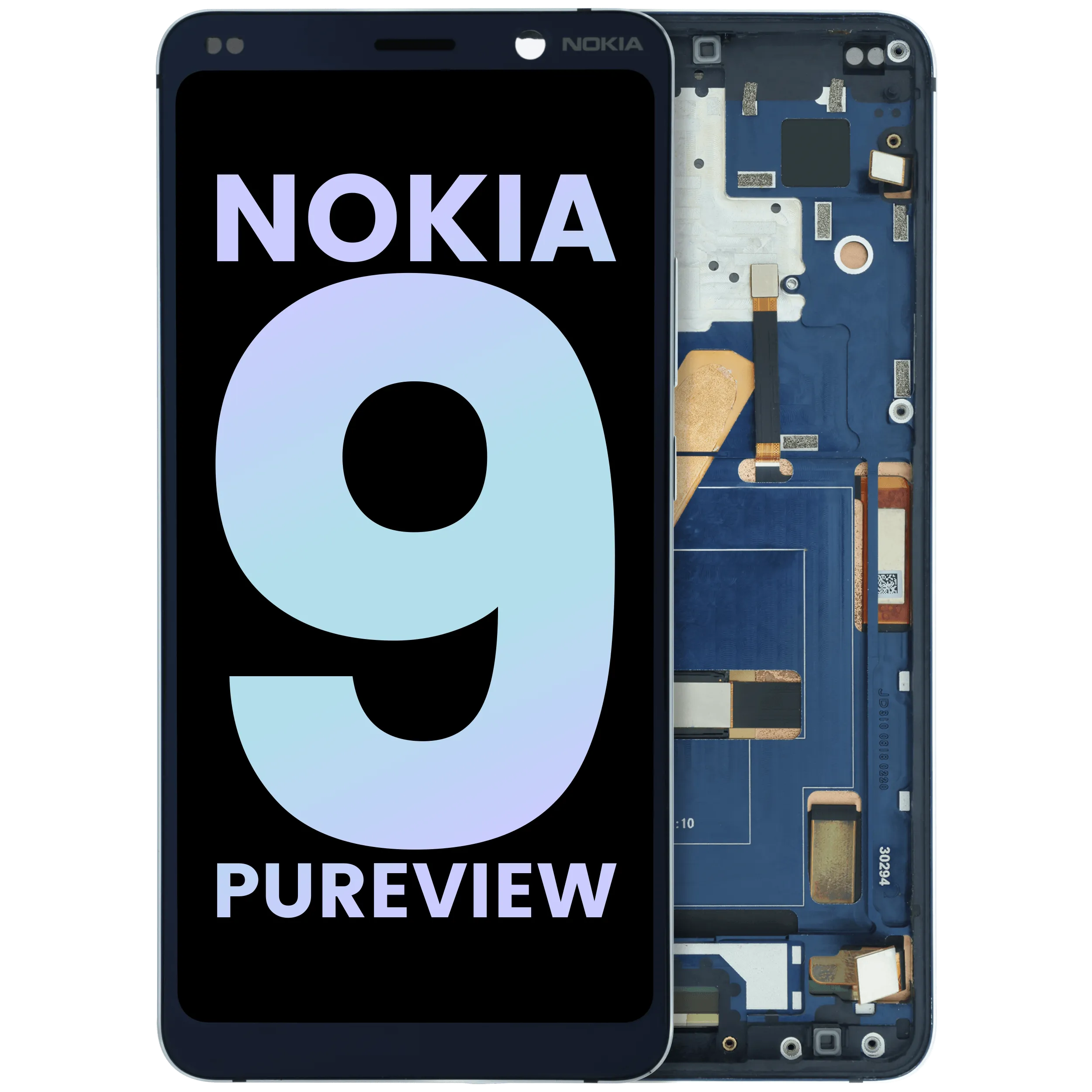 LCD-Display mit Rahmen für Nokia 9 Pureview (2019) (Original OEM)