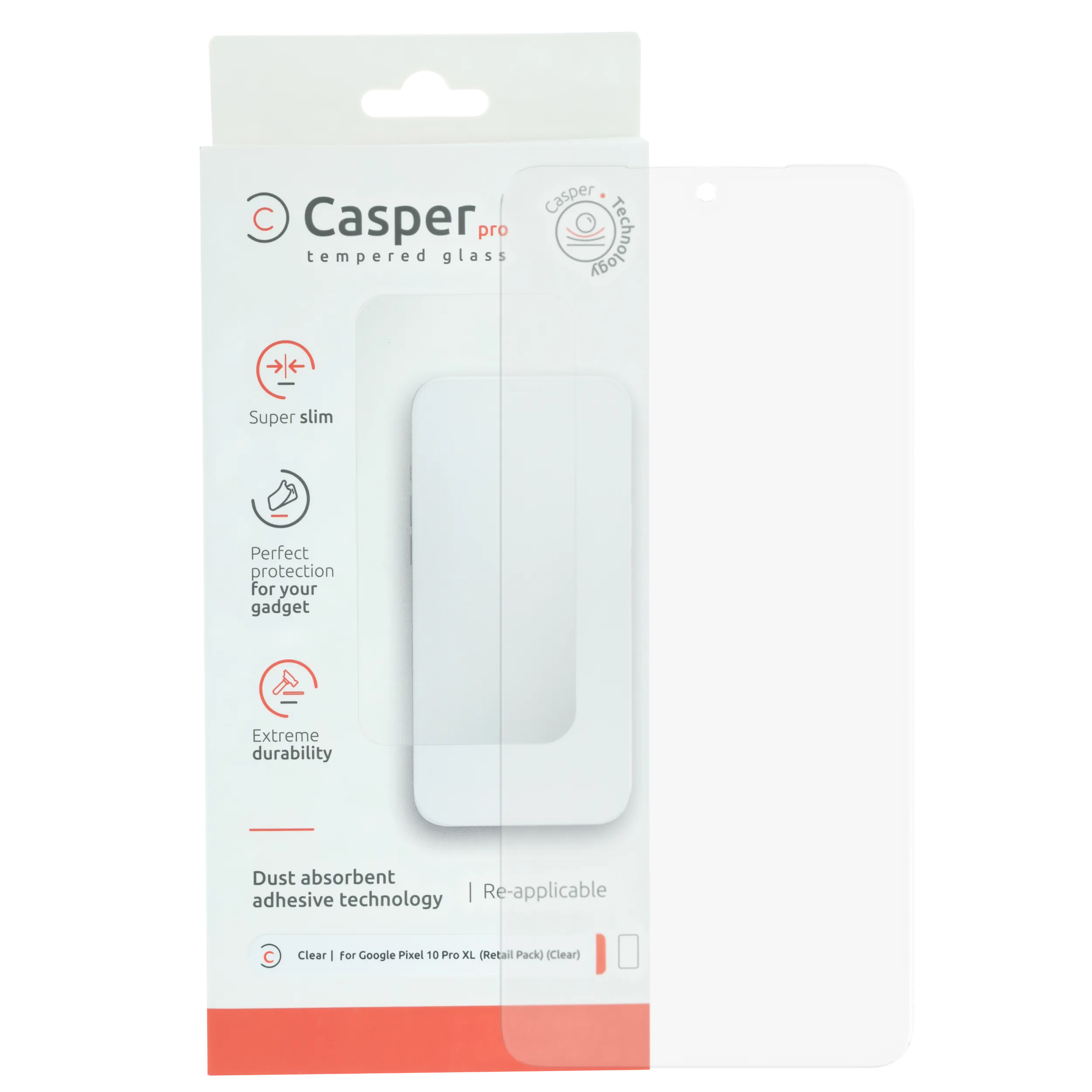 Casper Pro verre trempé pour Google Pixel 10 Pro XL / 11 Pro XL (Retail Packaging)