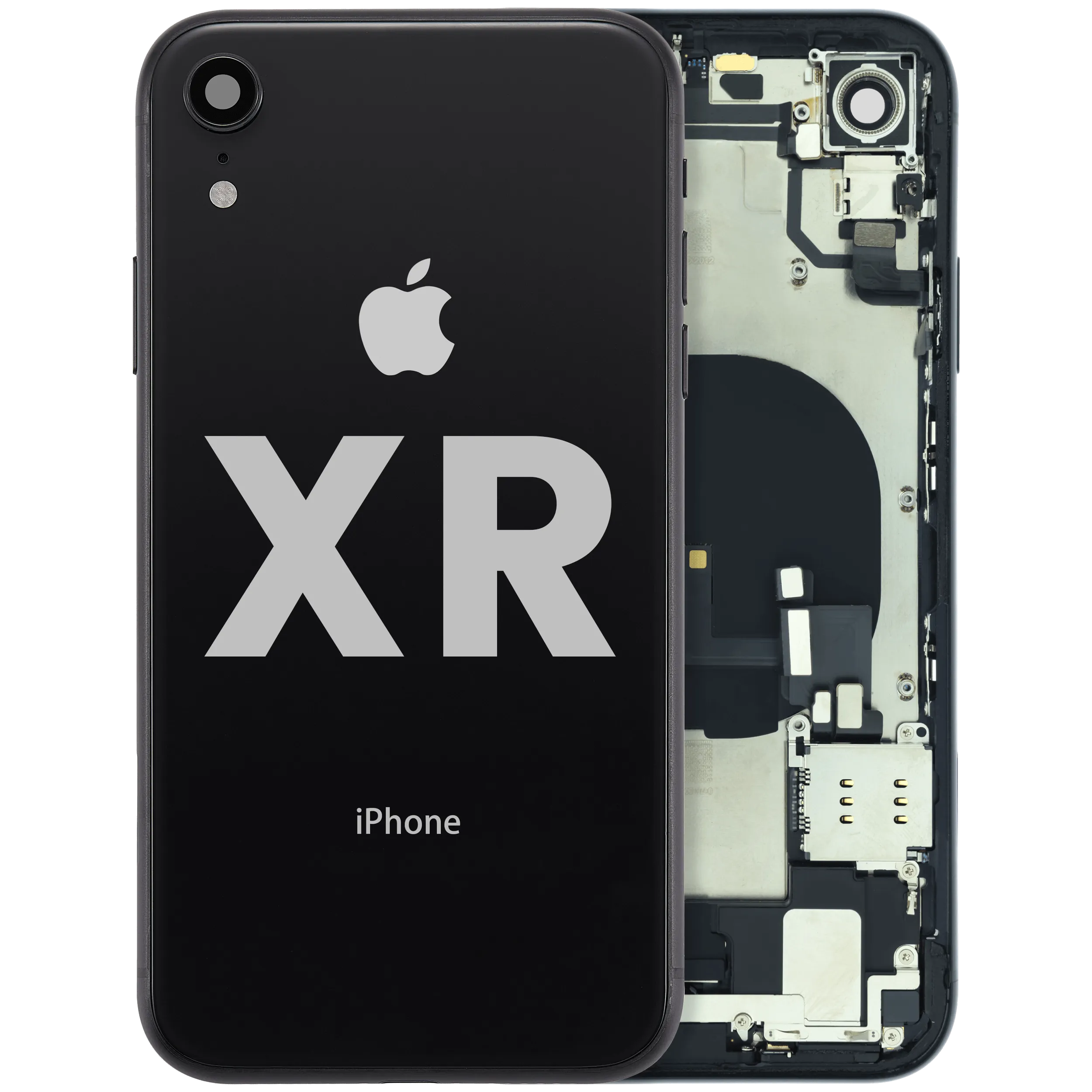 Châssis arrière avec nappe de charge et petites pièces préinstallées pour iPhone XR (Original d'occasion · grade A)
