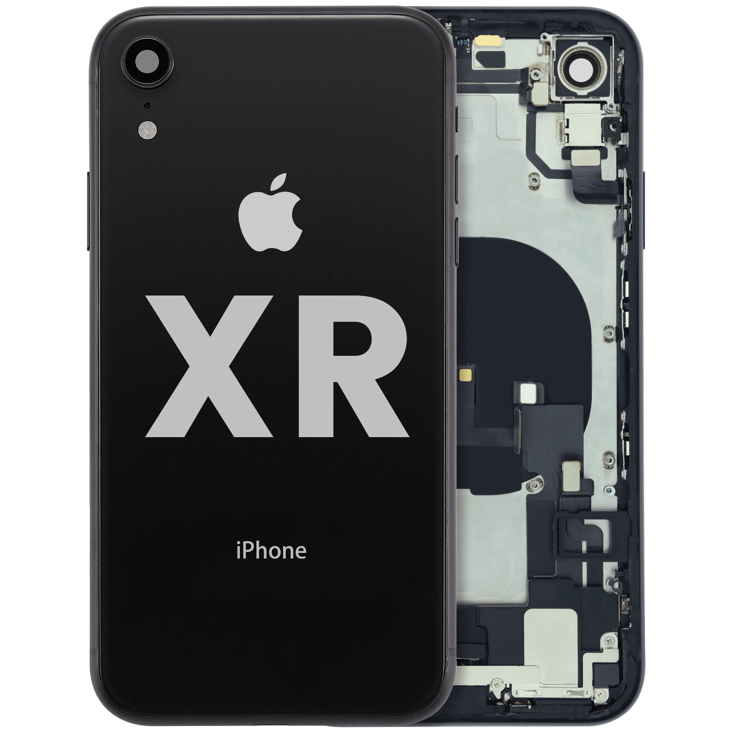 Carcasa trasera con flex de carga y piezas pequeñas preinstaladas para iPhone XR (Original usada · grado B)