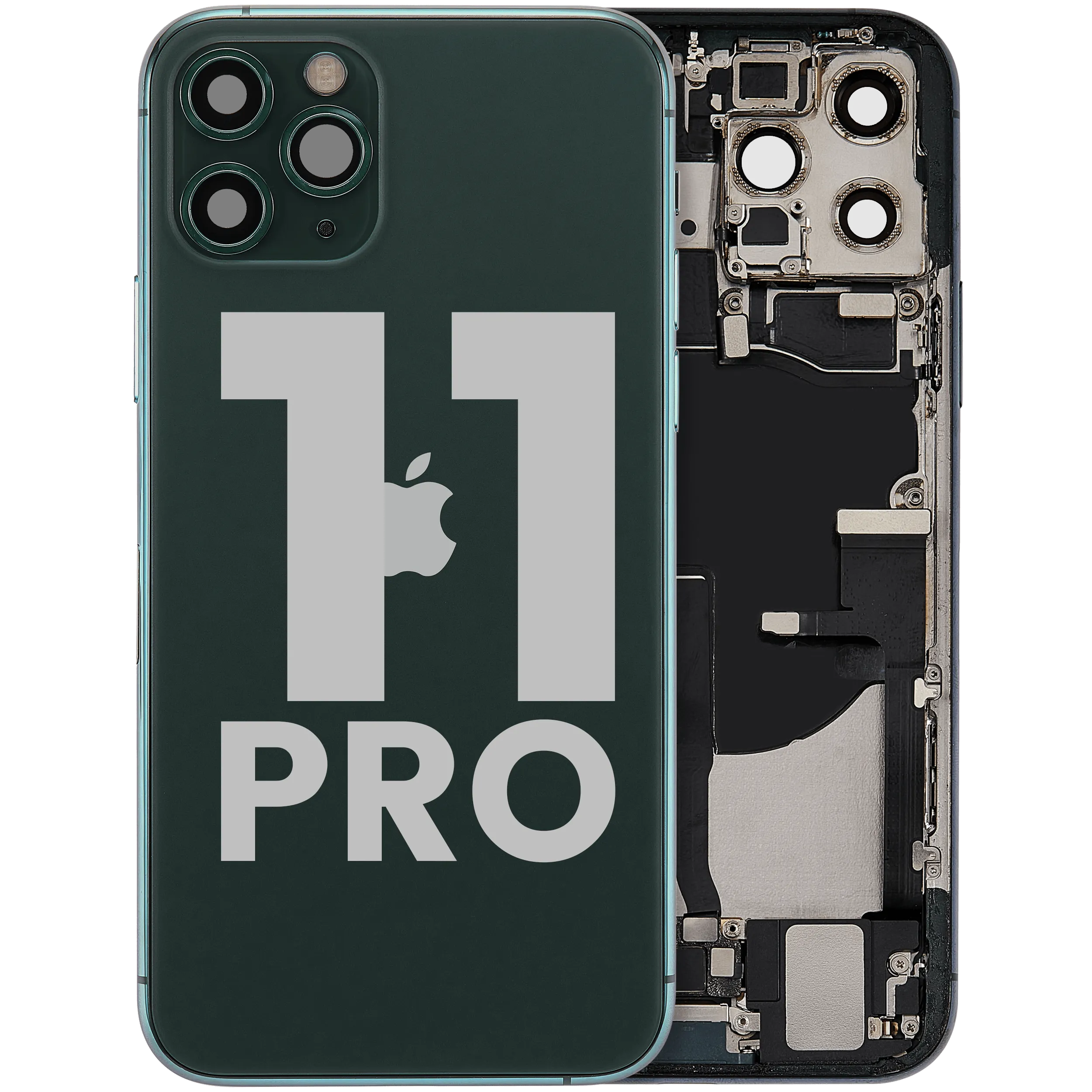 Rückgehäuse mit Ladebuchsen-Flexkabel und Kleinteilen für iPhone 11 Pro (Original gebraucht · Zustand C)